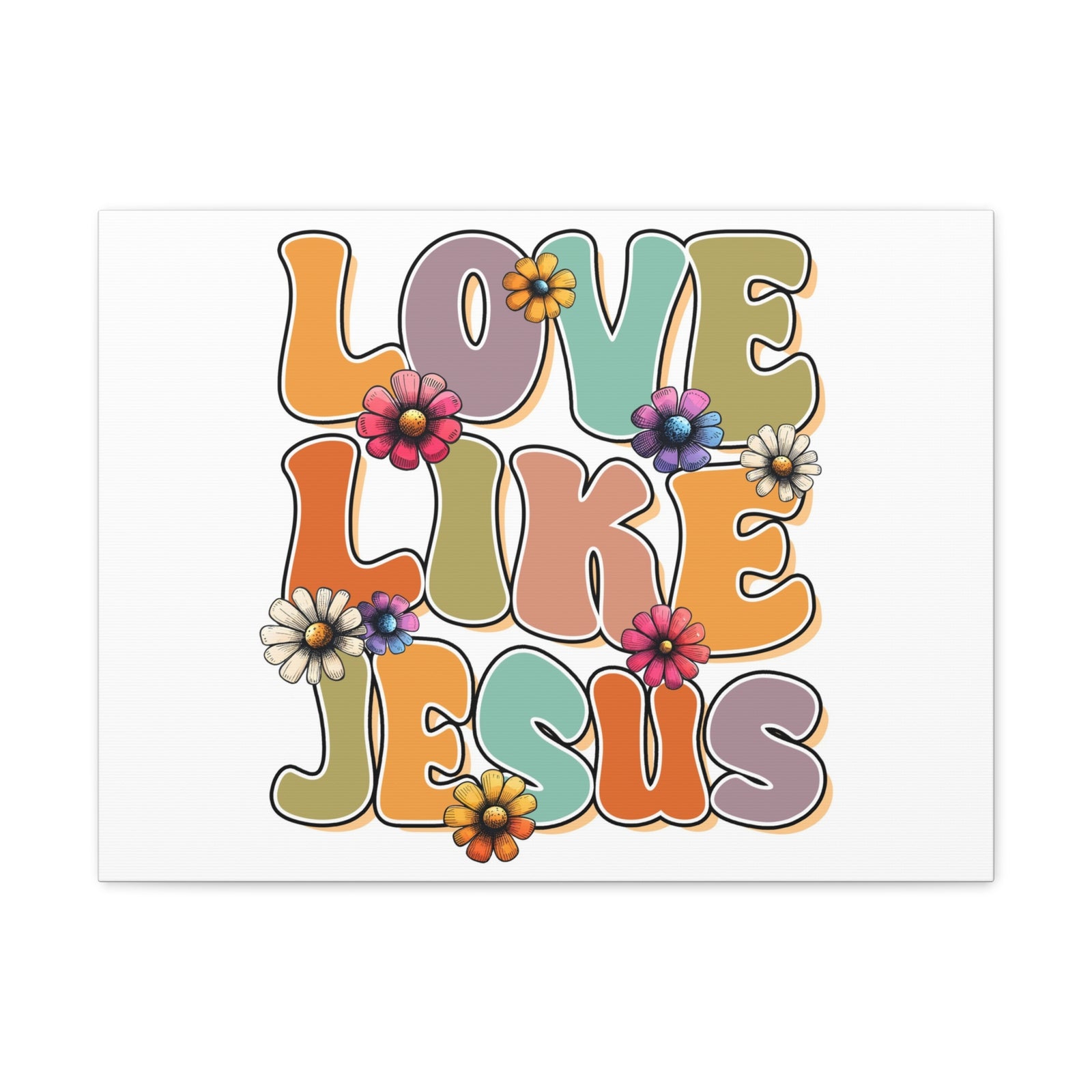 Scripture Walls Love Like Jesus Retro Bible Verse Canvas Christian Wall Art Ready to Hang Unframed-Express Your Love Gifts