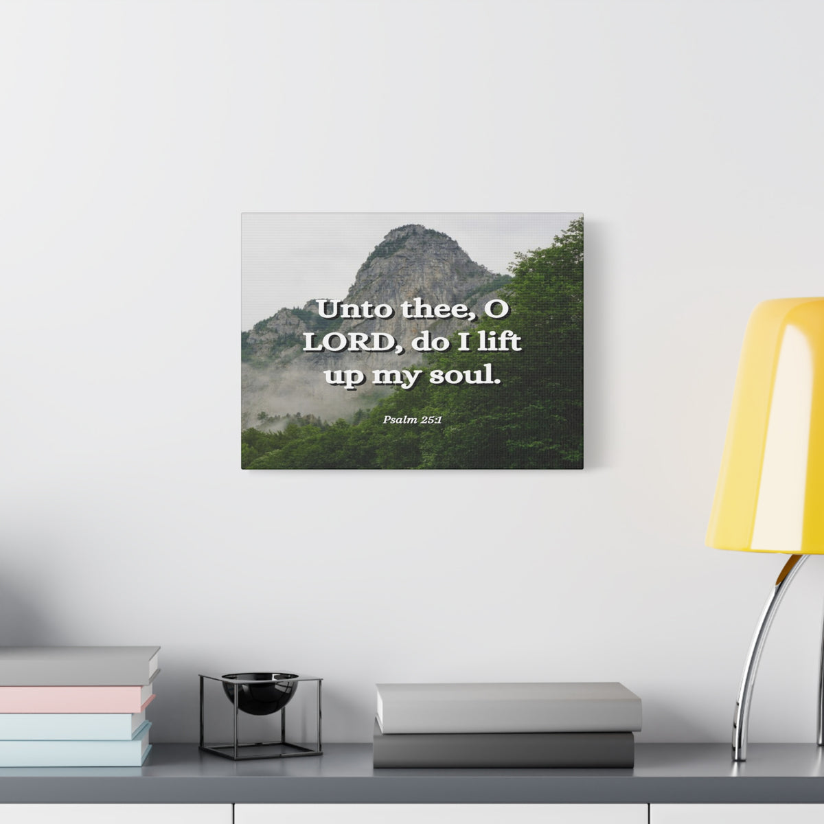 Scripture Canvas Lift Up Psalm 25:1 Christian Wall Art Bible Verse Print Ready to Hang-Express Your Love Gifts