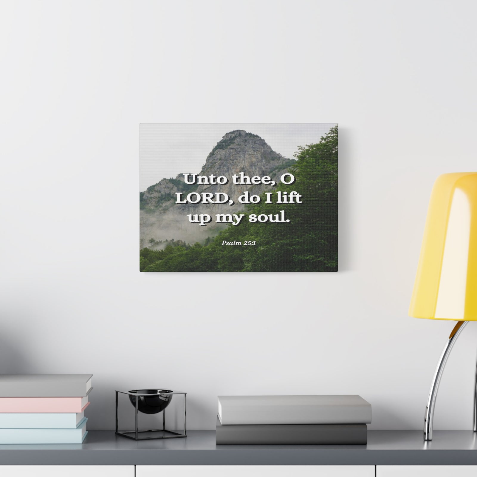 Scripture Canvas Lift Up Psalm 25:1 Christian Wall Art Bible Verse Print Ready to Hang-Express Your Love Gifts