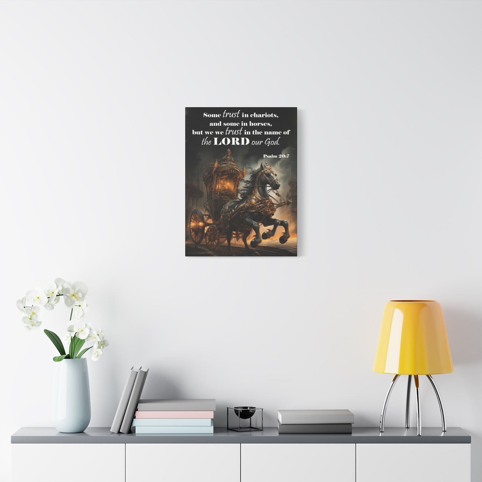 Scripture Walls Trust in the Name of the Lord Psalm 20:7 Christian Wall Art Print Ready to Hang Unframed-Express Your Love Gifts