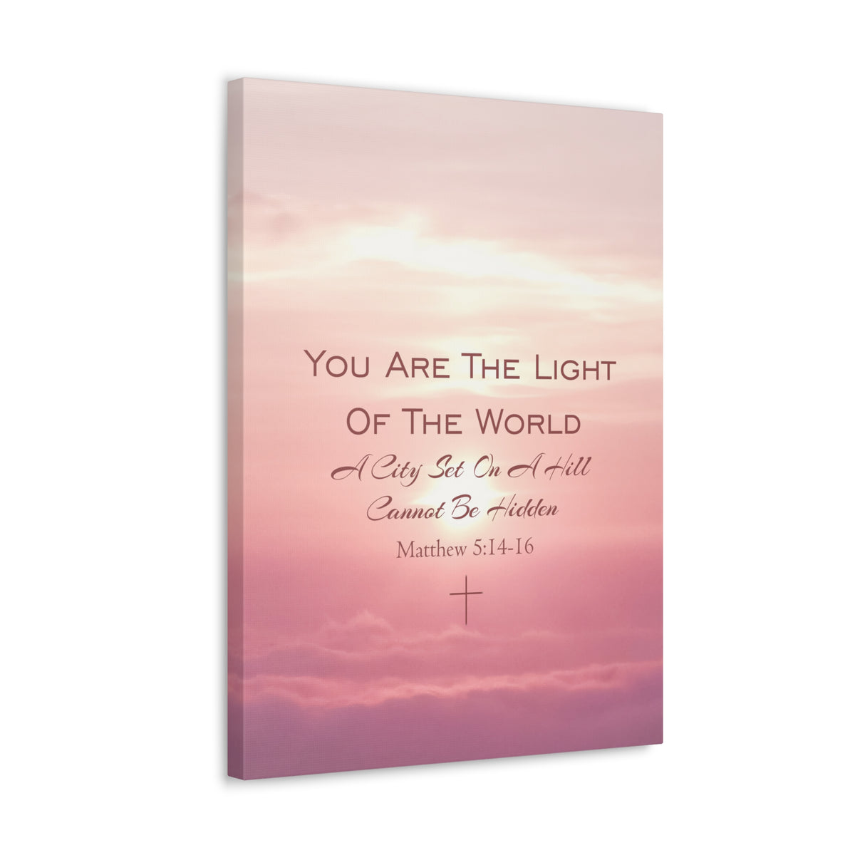 Scripture Canvas Light Of The World Matthew 5:14-16 Christian Wall Art Bible Verse Print Ready to Hang-Express Your Love Gifts
