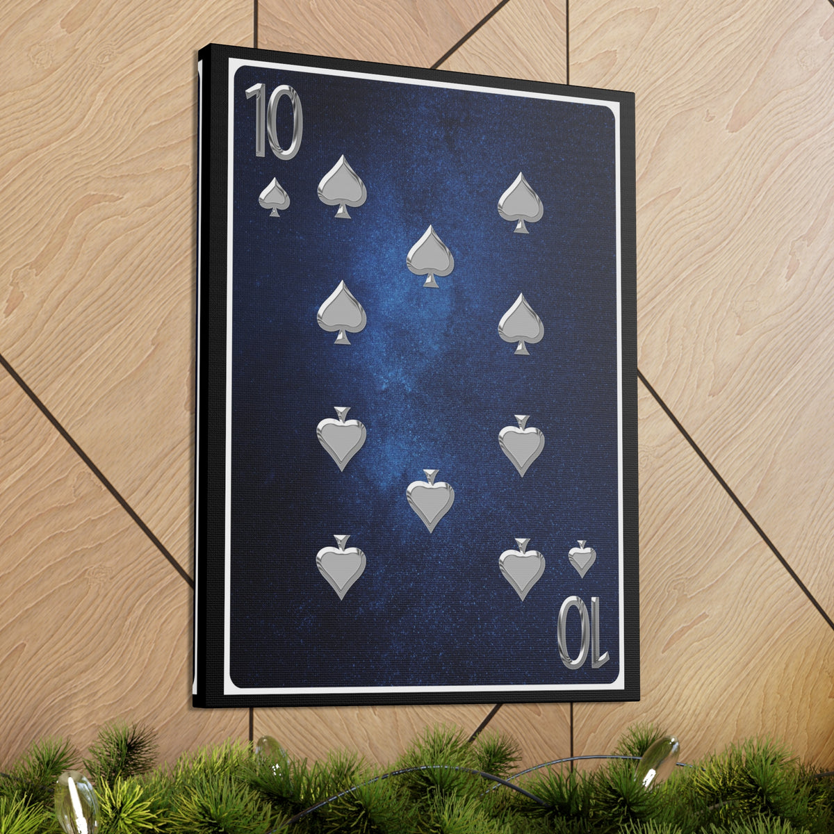 Ten Of Spades Space Background Playing Card Canvas Wall Art for Home Decor Ready-to-Hang-Express Your Love Gifts