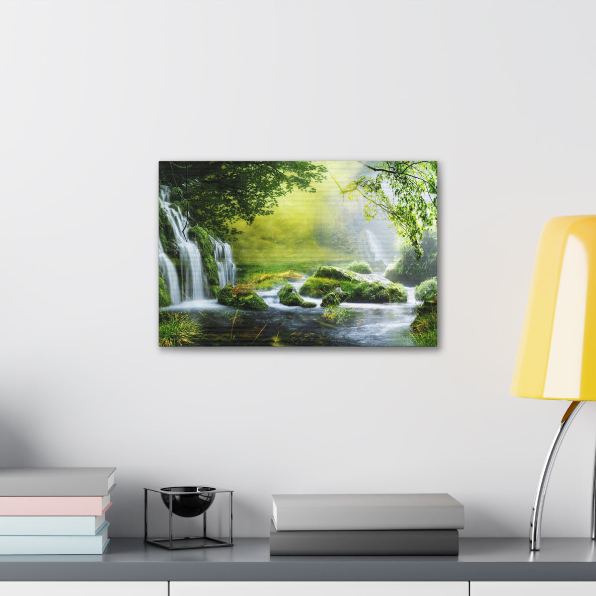 Tropical Forest Falls Nature Wilderness Photography Canvas Wall Art for Home Decor Ready-to-Hang-Express Your Love Gifts