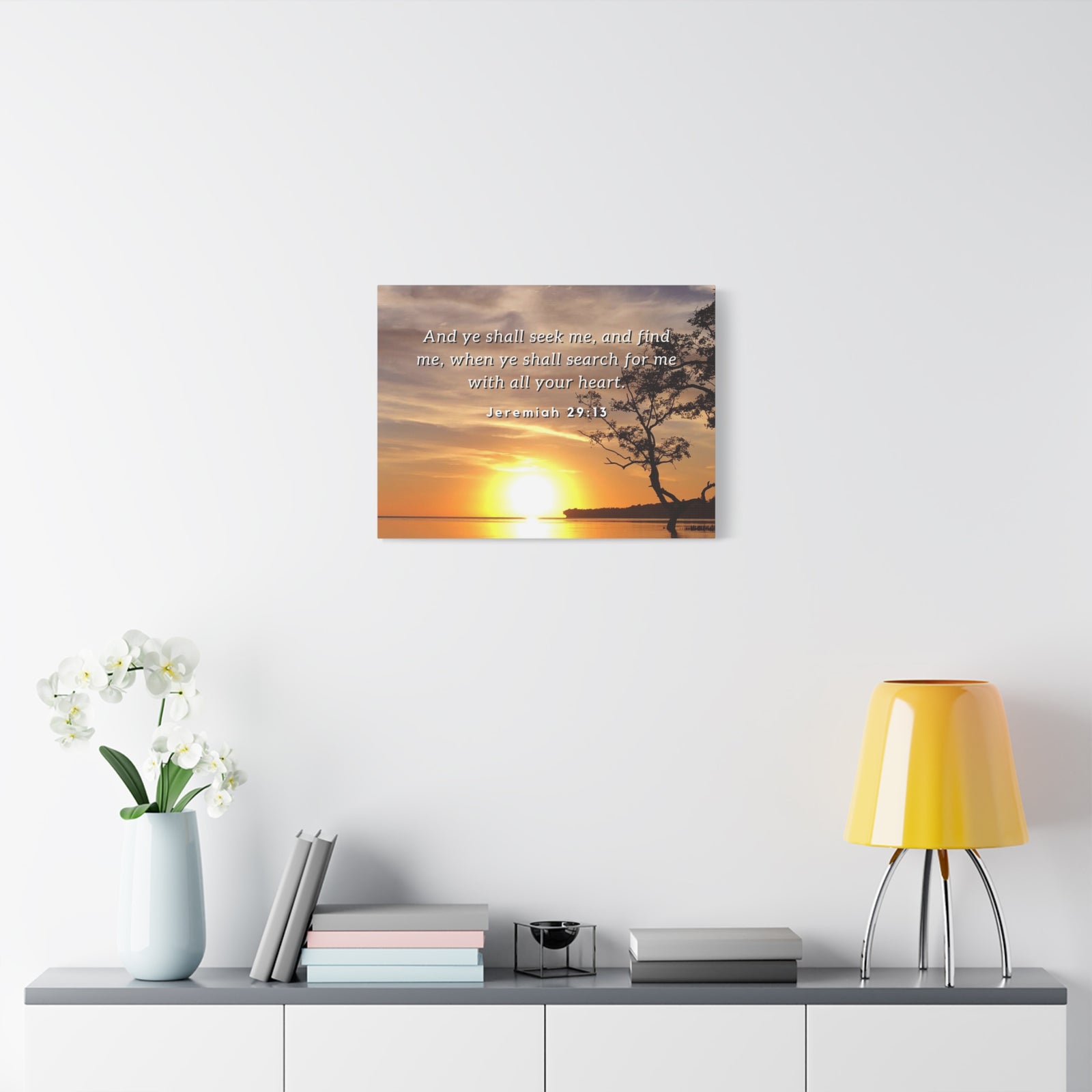 Scripture Walls All Your Heart Jeremiah 29:13 Bible Verse Canvas Christian Wall Art Ready to Hang-Express Your Love Gifts