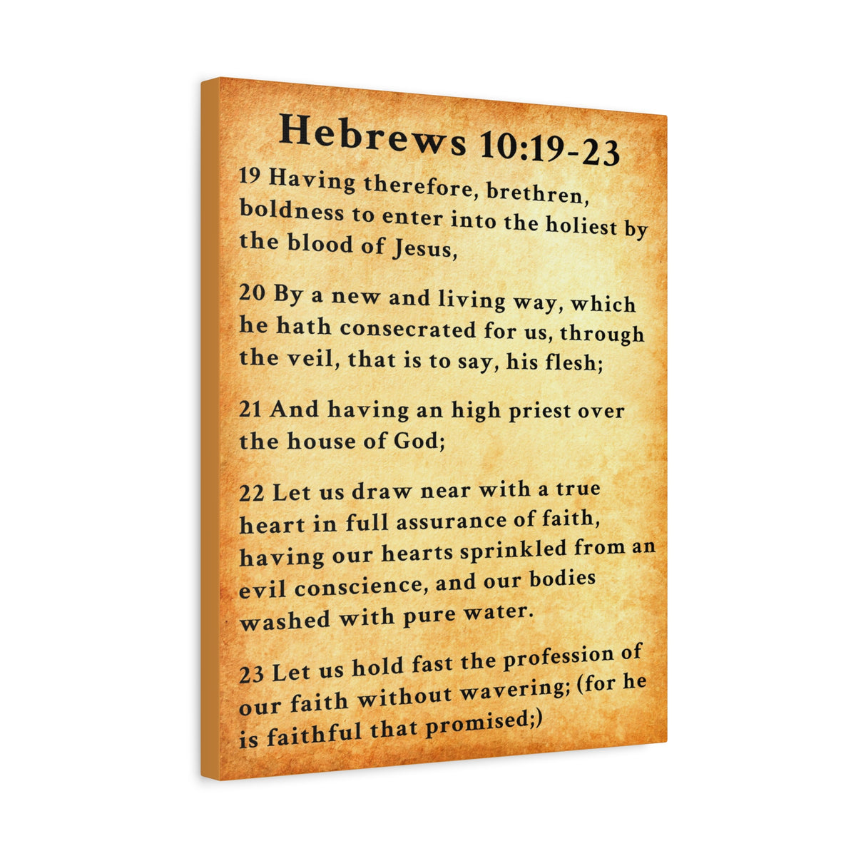 Scripture Walls Hebrews 10:19-23 KJV Bible Verse Canvas Christian Wall Art Ready to Hang Unframed-Express Your Love Gifts