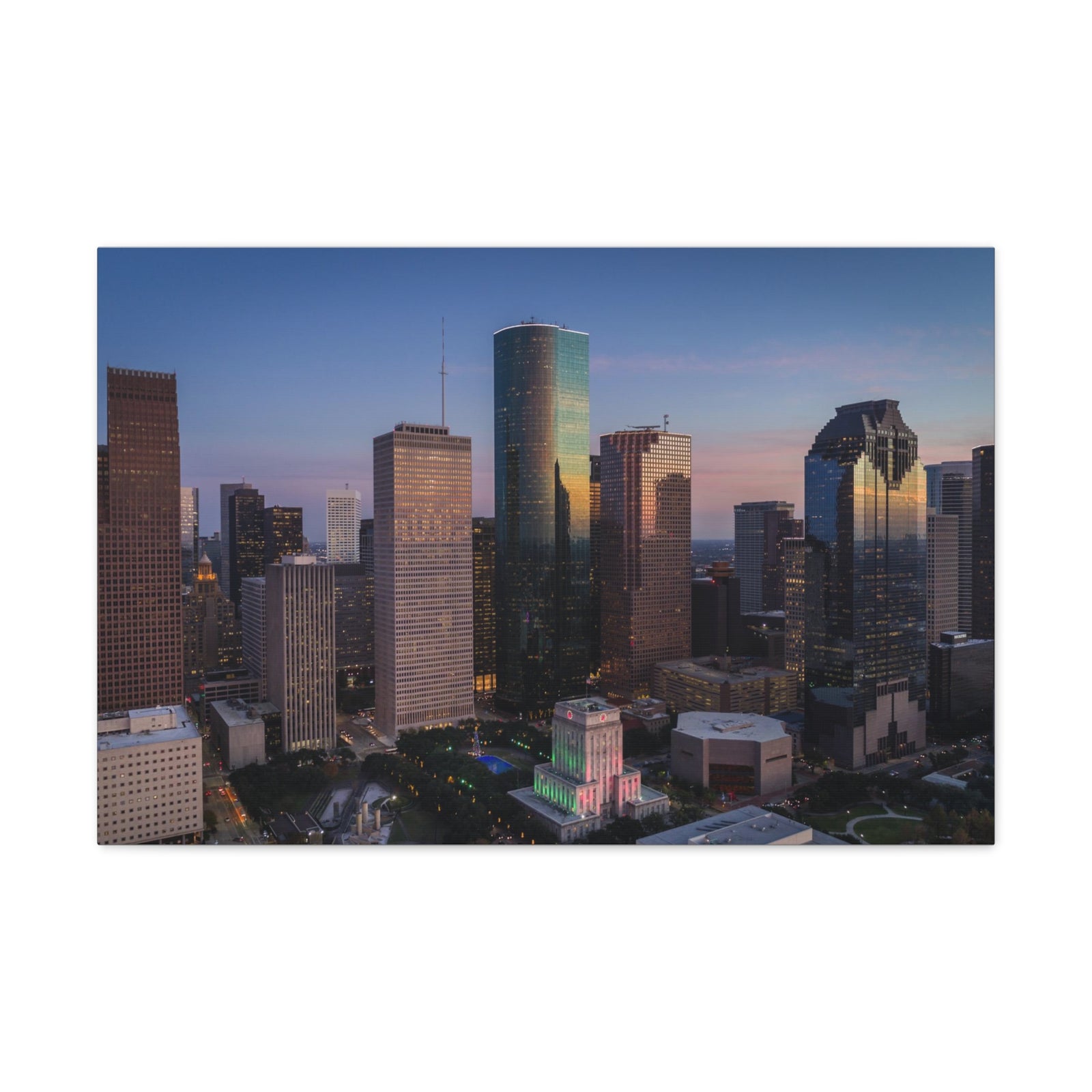 Houston Night Skyline Canvas Artwork High-Quality Breathtaking Stunning Cityscape for Home Decor Ready to Hang-Express Your Love Gifts