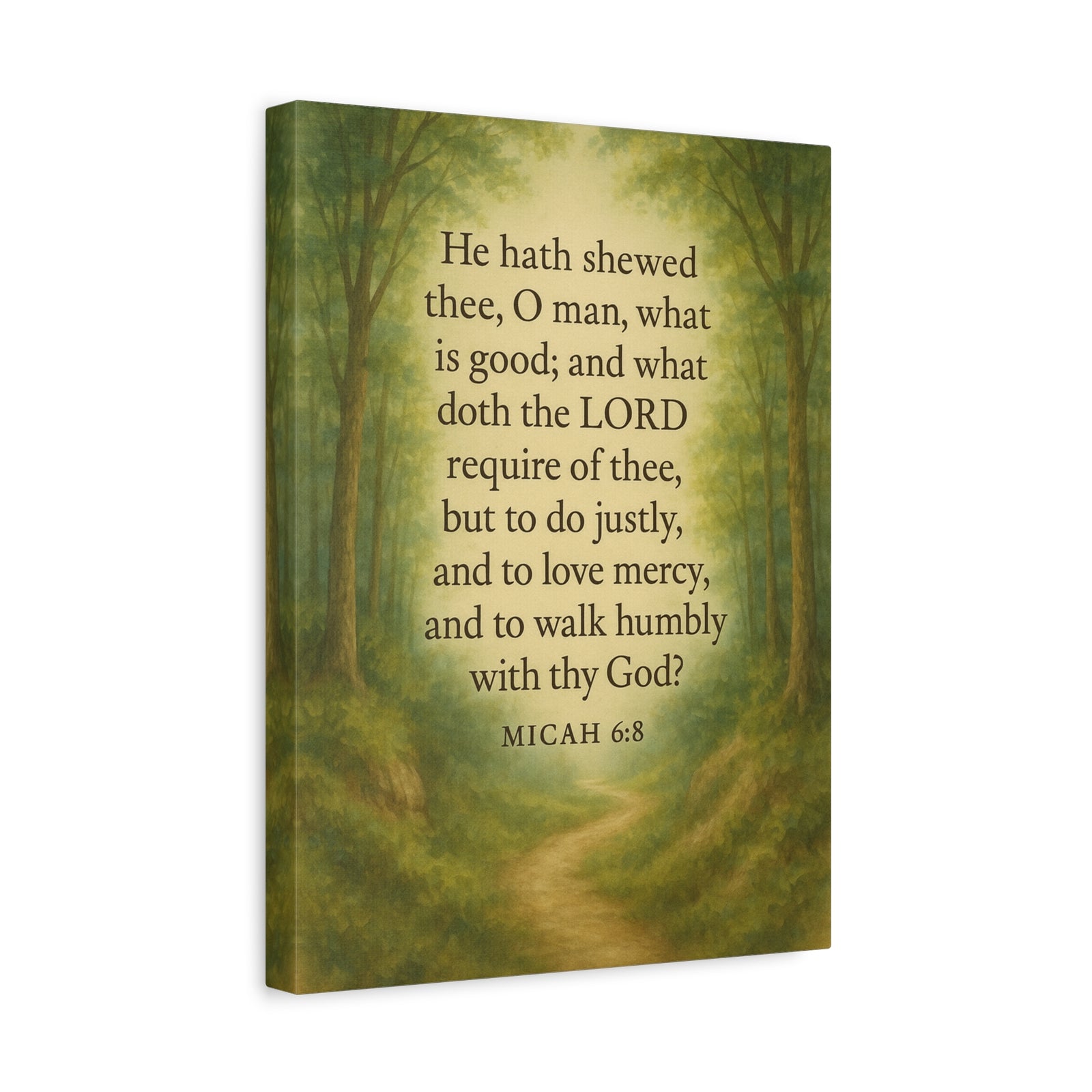 Bible Verse Canvas Micah 6:8 Christian Home Décor Wall Art Scripture Ready to Hang Faith Print-Express Your Love Gifts