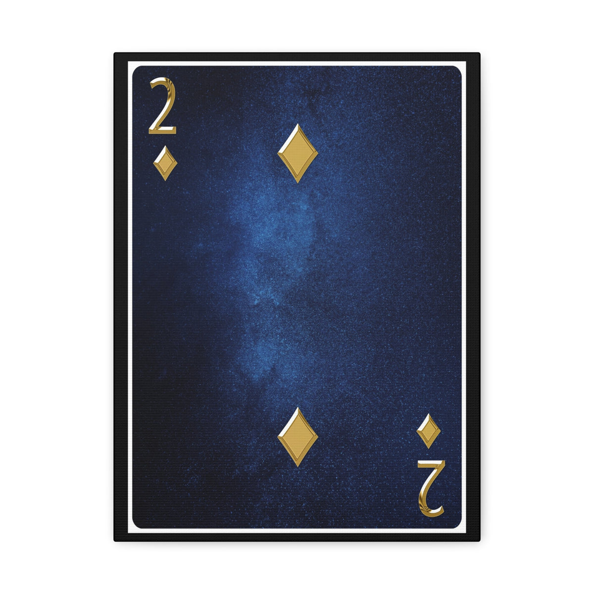Two Of Diamonds Space Background Playing Card Canvas Wall Art for Home Decor Ready-to-Hang-Express Your Love Gifts