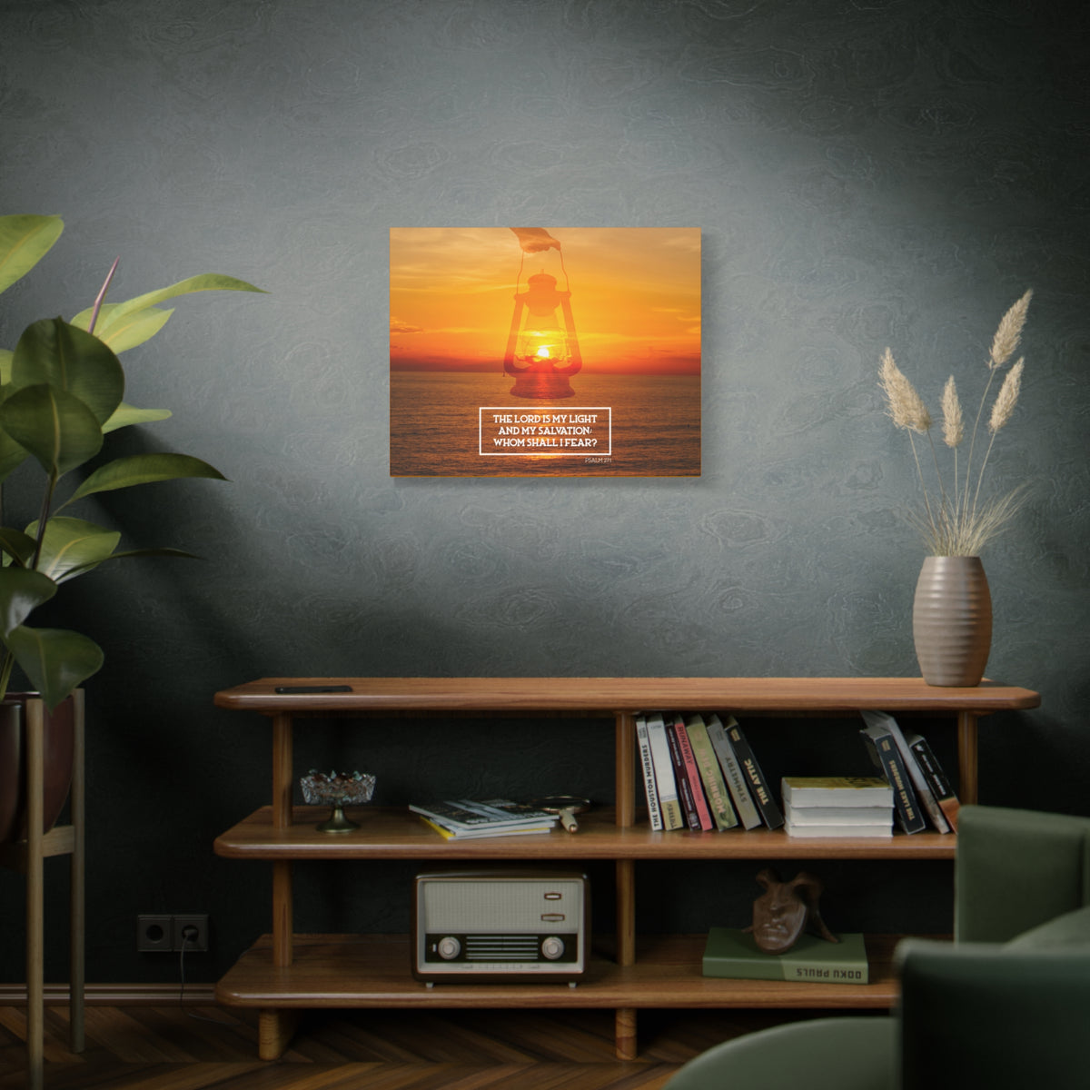 Scripture Walls Lord Is My Light Psalm 27:1 Bible Verse Canvas Christian Wall Art Ready to Hang-Express Your Love Gifts