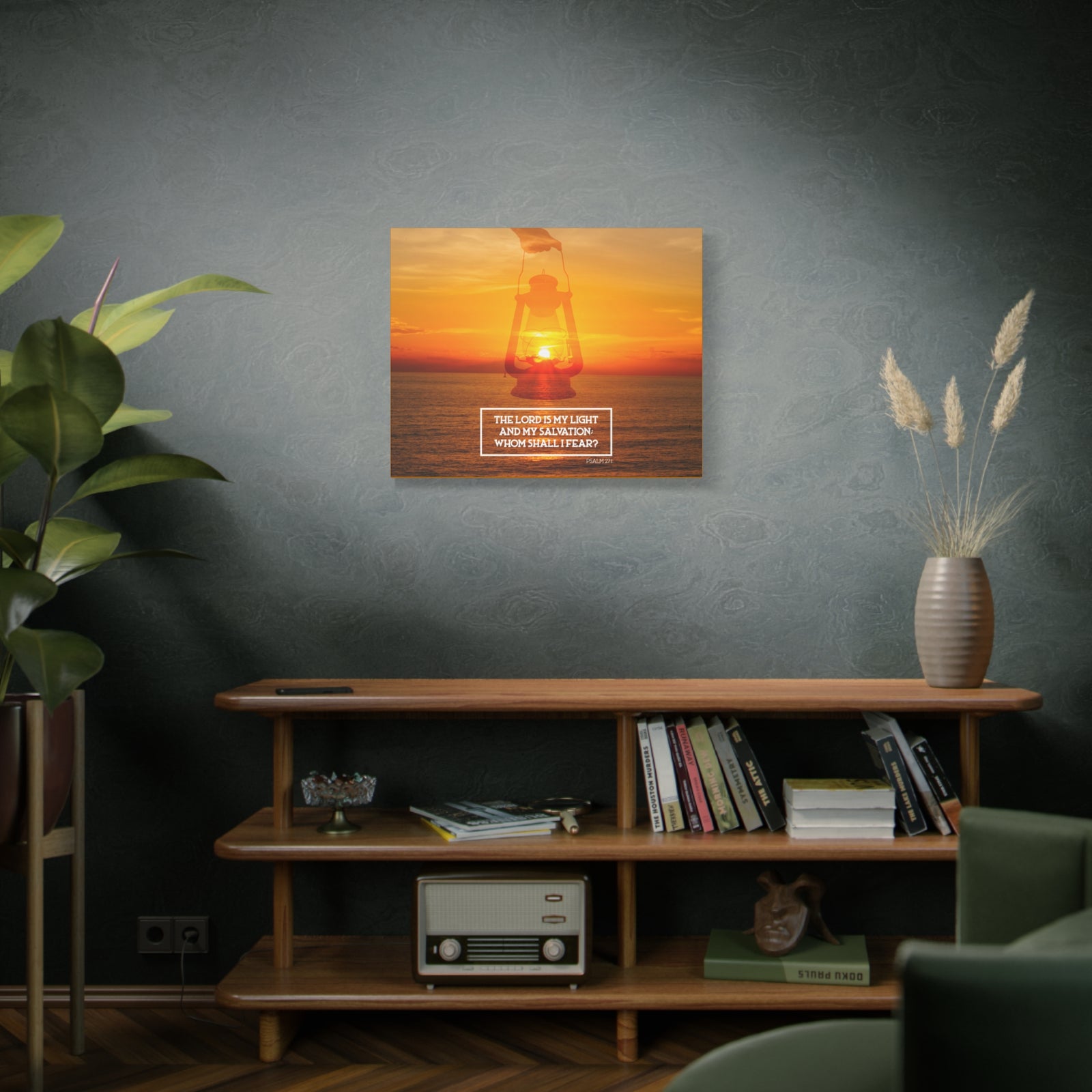 Scripture Walls Lord Is My Light Psalm 27:1 Bible Verse Canvas Christian Wall Art Ready to Hang-Express Your Love Gifts