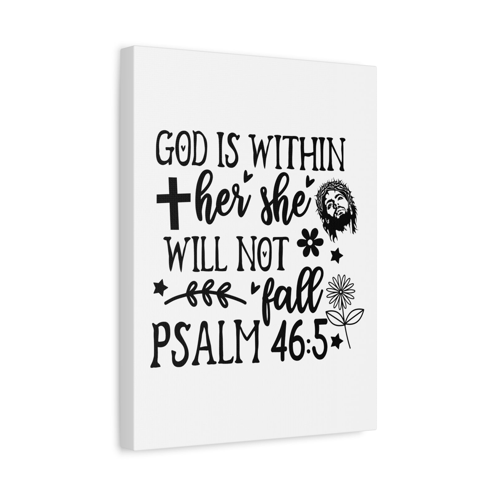 Scripture Walls Psalm 46:5 God is Within Her Bible Verse Canvas Christian Wall Art Ready to Hang Unframed-Express Your Love Gifts