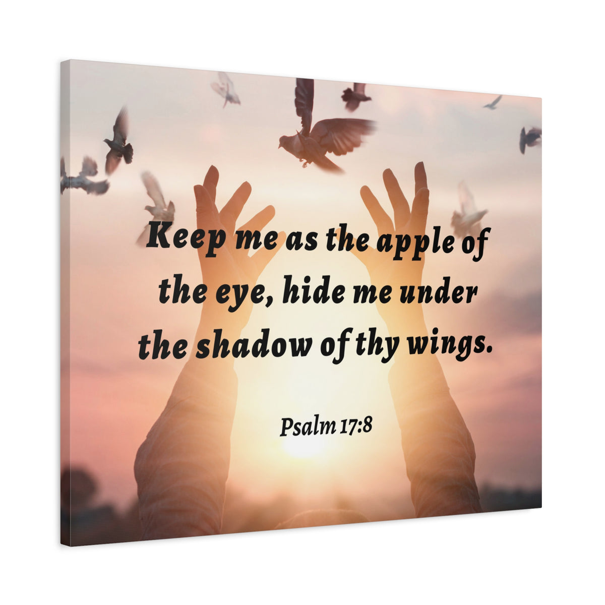 Scripture Walls Thy Wings Psalm 17:8 Bible Verse Canvas Christian Wall Art Ready to Hang-Express Your Love Gifts