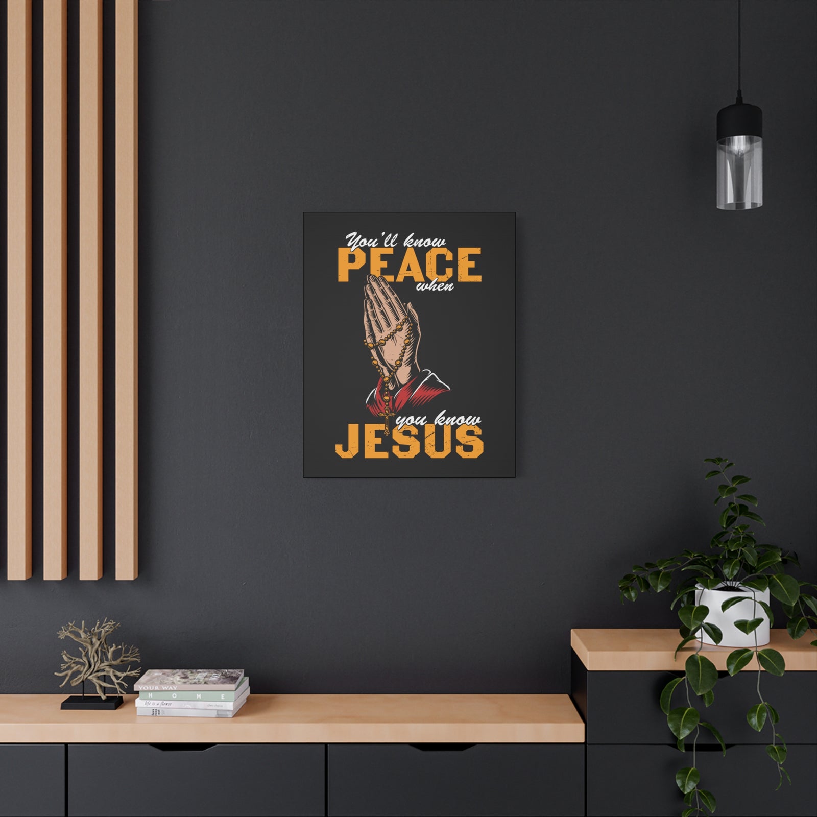 Scripture Canvas You'll Know Peace Rosary Psalms 96:1-13 Christian Wall Art Bible Verse Print Ready to Hang-Express Your Love Gifts