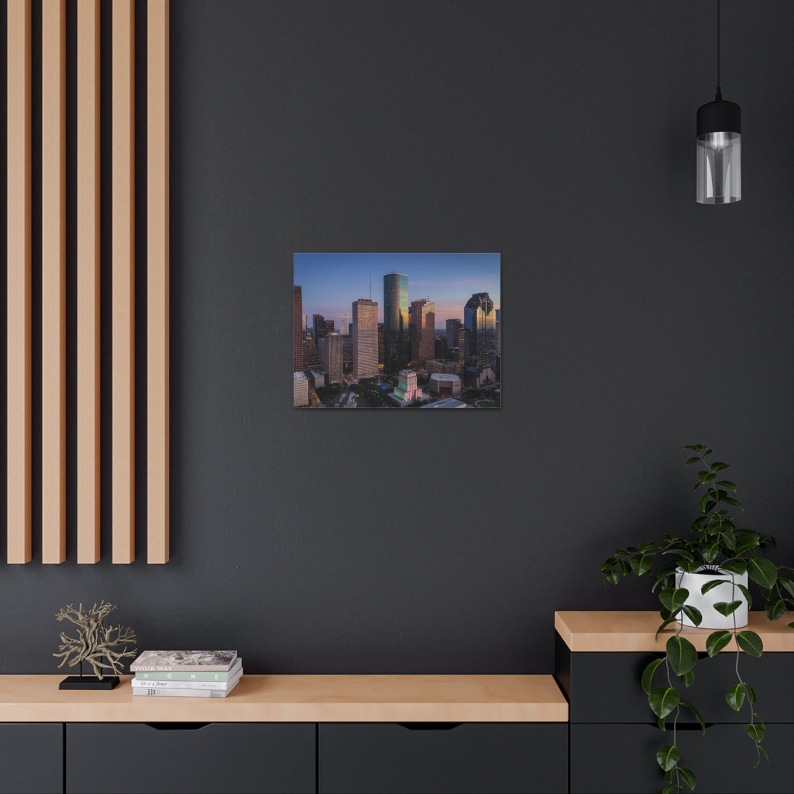 Houston Night Skyline Canvas Artwork High-Quality Breathtaking Stunning Cityscape for Home Decor Ready to Hang-Express Your Love Gifts