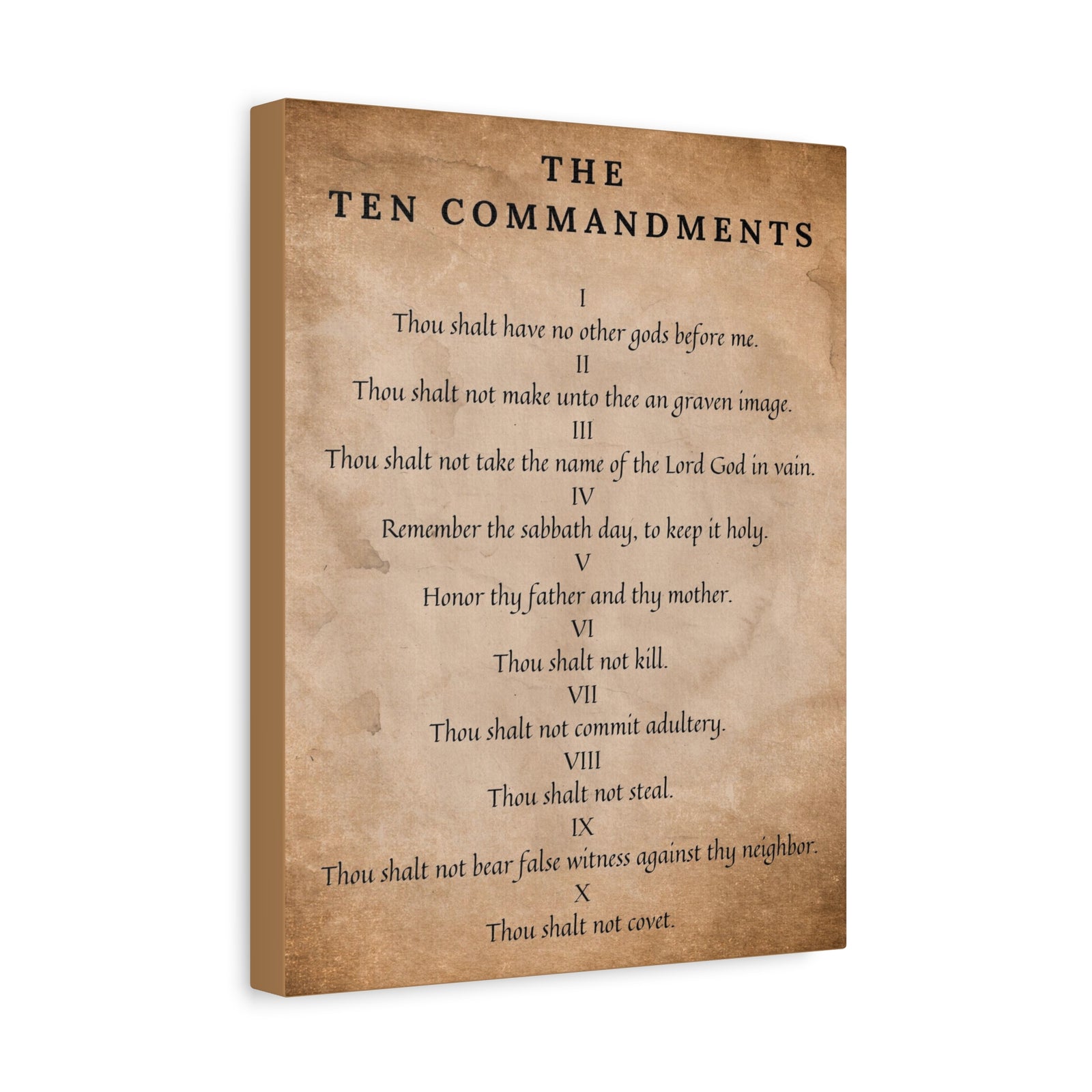 Scripture Canvas 10 Commandments Christian Wall Art Bible Verse Print Ready to Hang-Express Your Love Gifts