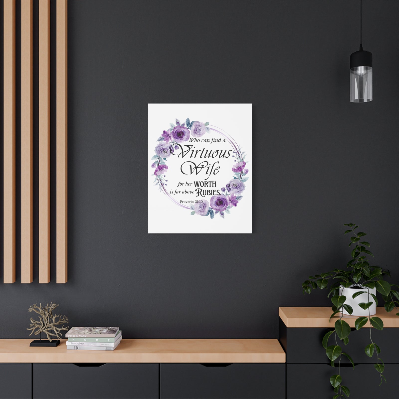 Scripture Walls Proverbs 31:10 A Virtuous Wife Bible Verse Canvas Christian Wall Art Ready to Hang Unframed-Express Your Love Gifts