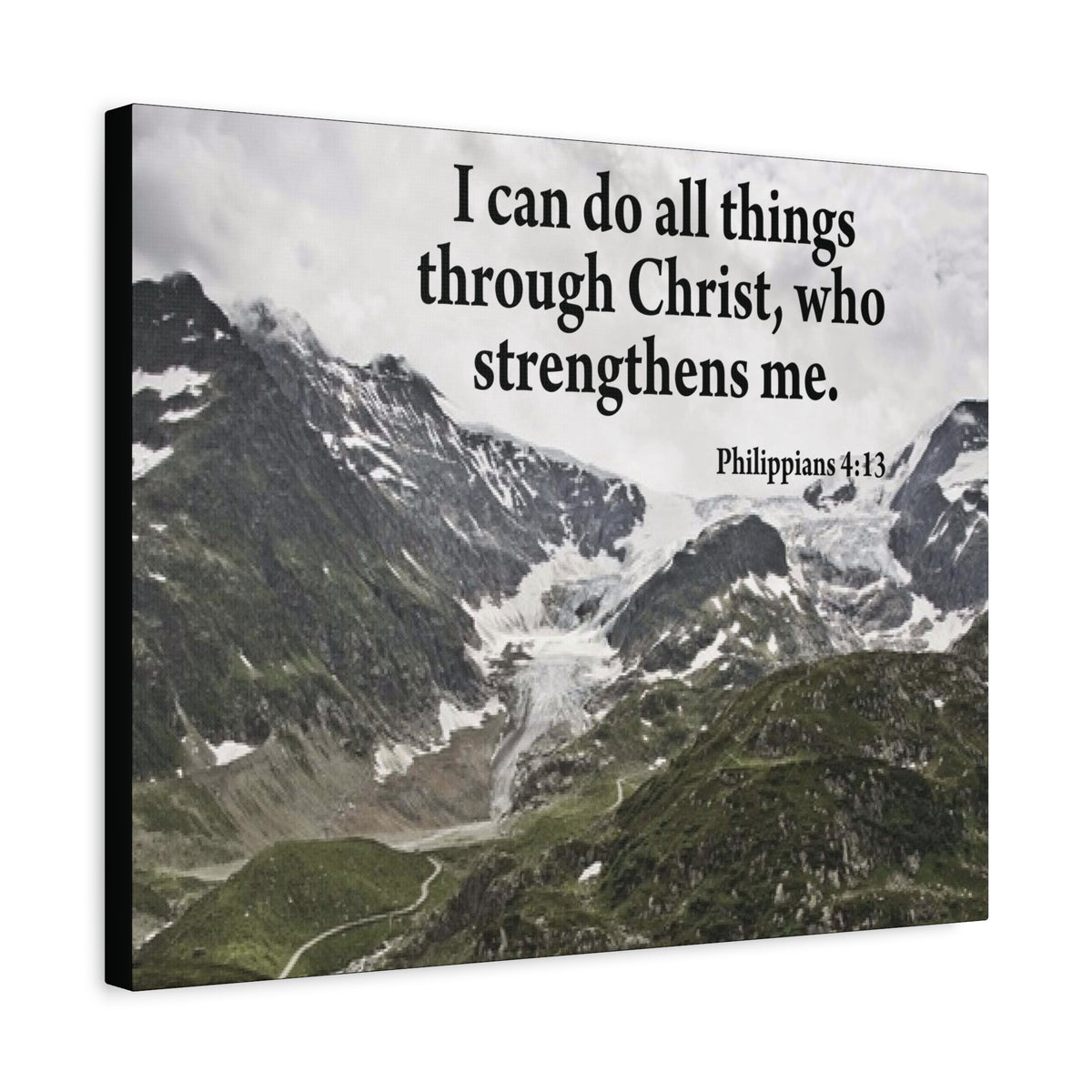 Scripture Canvas Christ Strenthens Me Philippians 4:13 Christian Wall Art Bible Verse Print Ready to Hang-Express Your Love Gifts