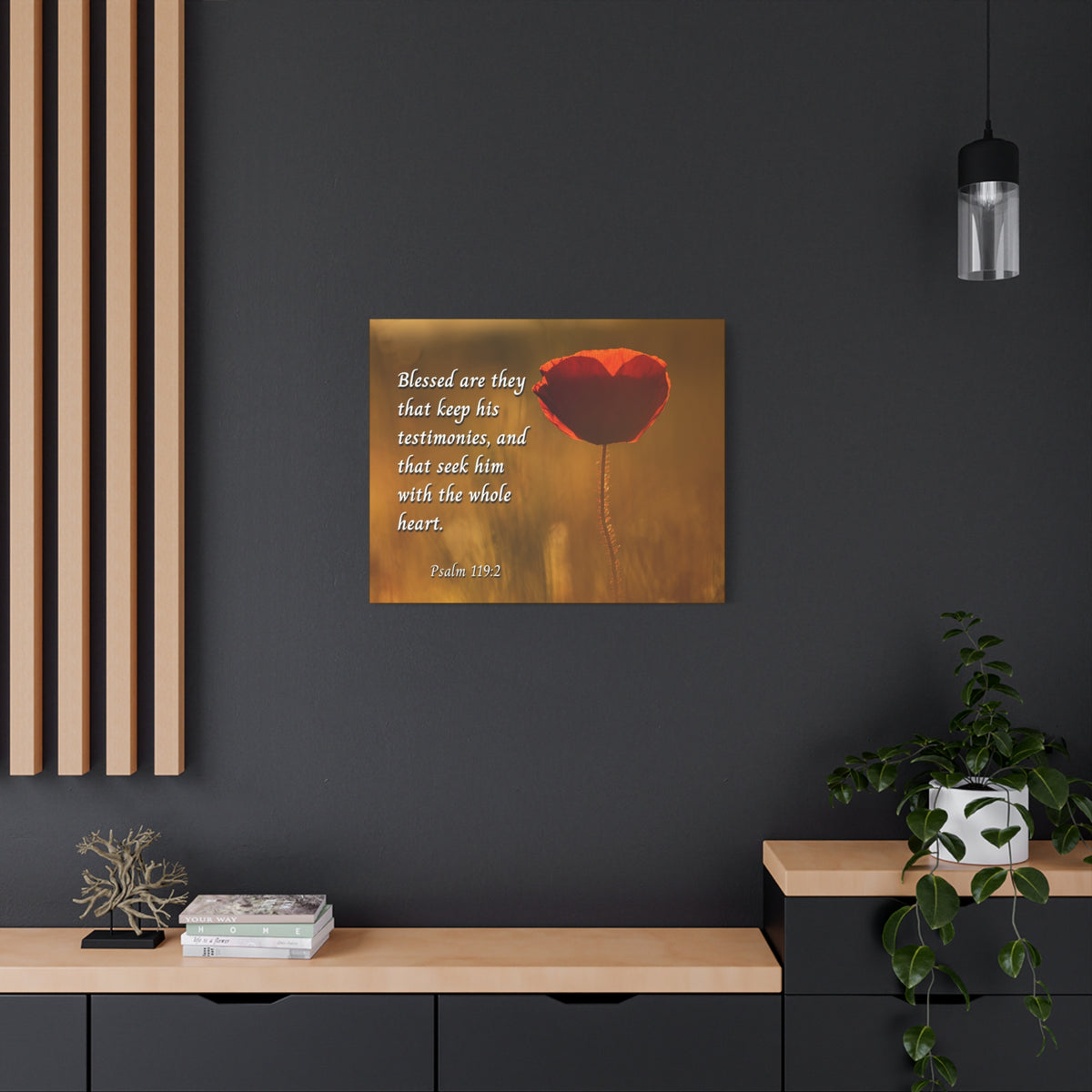 Scripture Canvas Seek God Psalm 119:2 Christian Wall Art Bible Verse Print Ready to Hang-Express Your Love Gifts