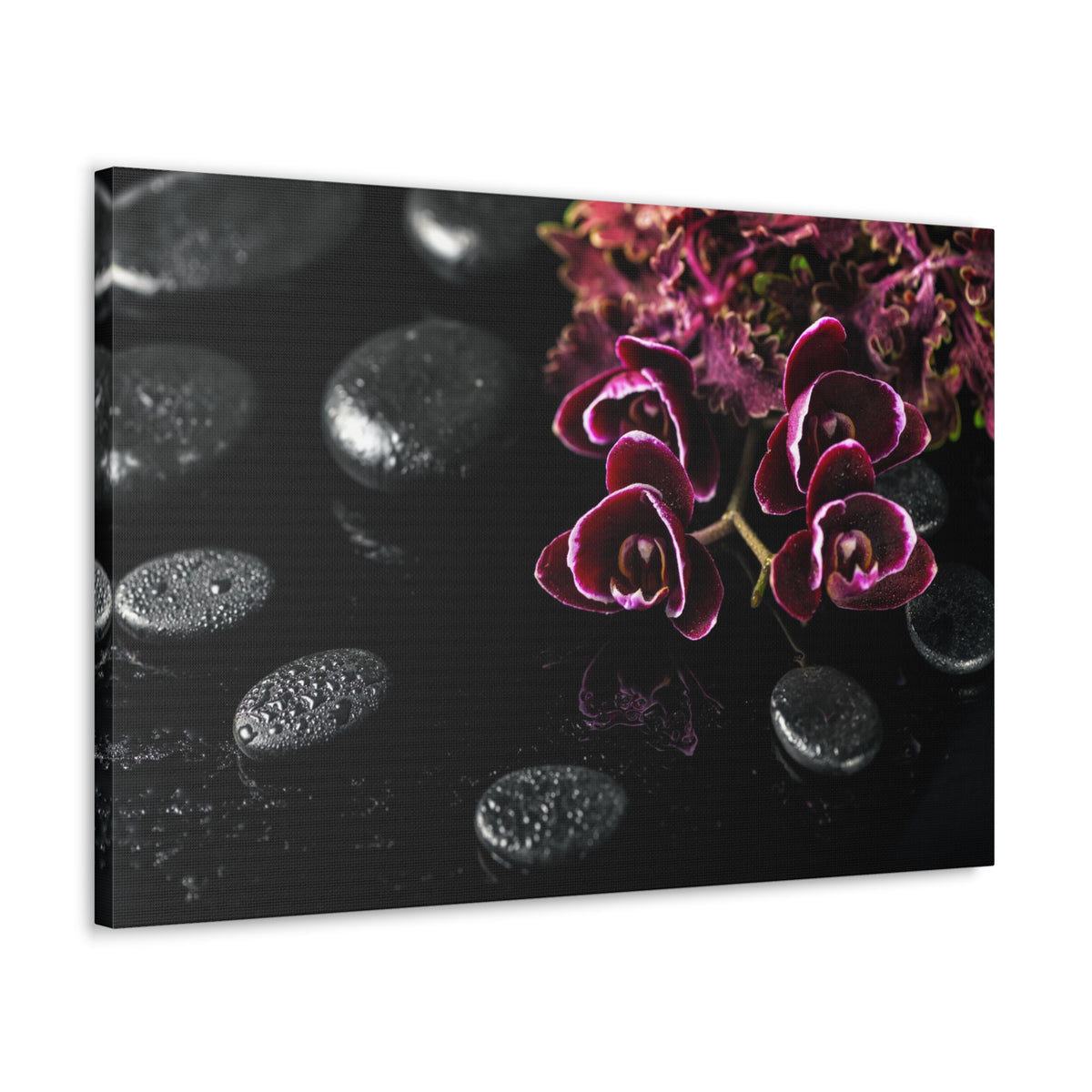 Dark Cherry Orchid Forest Floral Nature Photography Canvas Wall Art for Home Decor Ready-to-Hang-Express Your Love Gifts