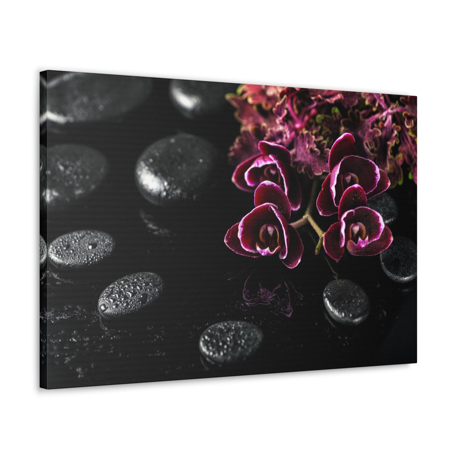 Dark Cherry Orchid Forest Floral Nature Photography Canvas Wall Art for Home Decor Ready-to-Hang-Express Your Love Gifts