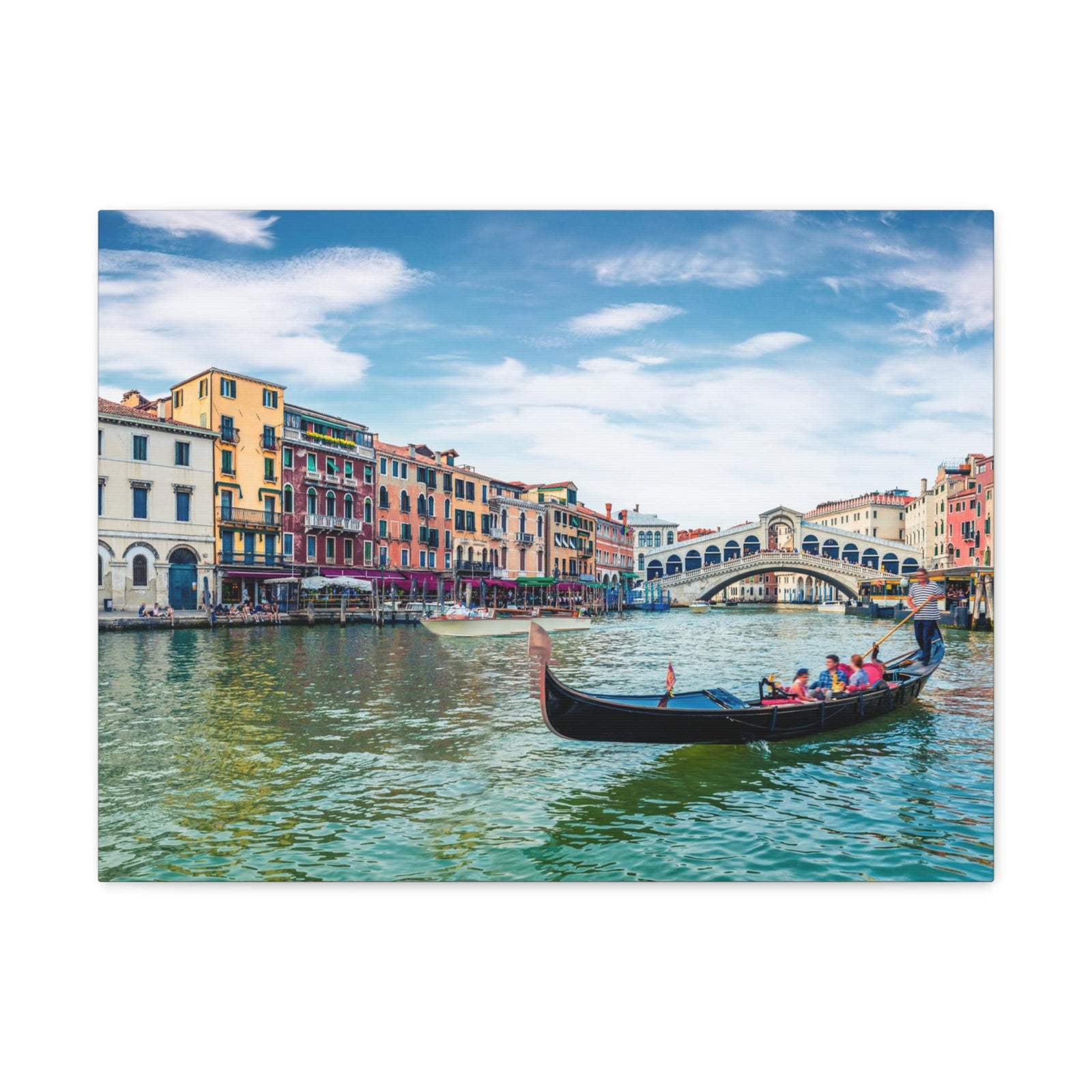 Venice Rialto Bridge Blue Sky Nature Wilderness Photography Canvas Wall Art for Home Decor Ready-to-Hang-Express Your Love Gifts