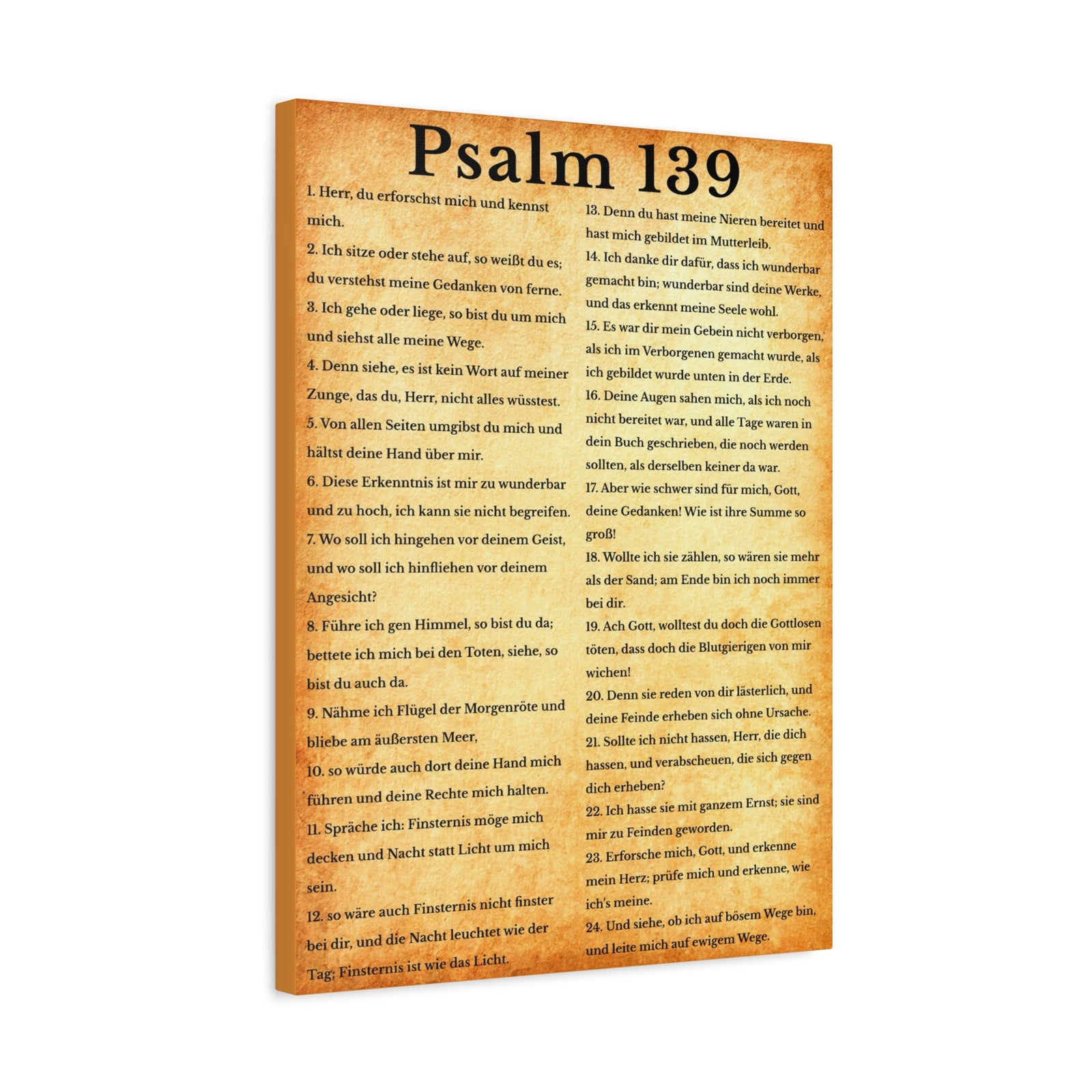 Scripture Walls Psalm 139 German Gold Bible Verse Canvas Christian Wall Art Ready to Hang Unframed-Express Your Love Gifts