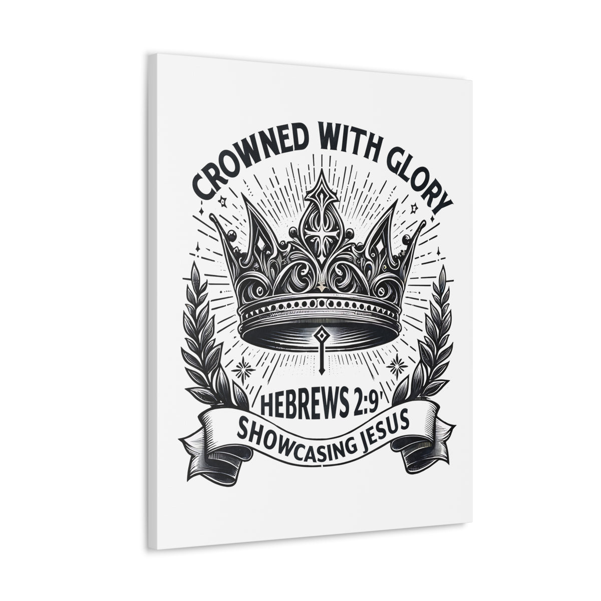 Scripture Walls Hebrews 2:9 Crowned With Glory Bible Verse Canvas Christian Wall Art Ready to Hang Unframed-Express Your Love Gifts