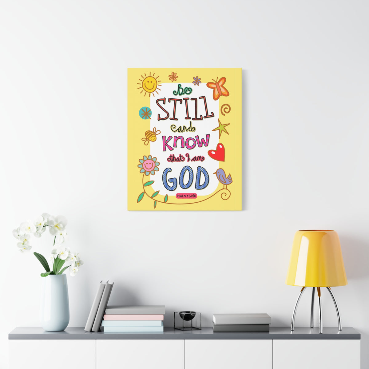 Scripture Walls Know That I Am God Psalm 46:10 Bible Verse Canvas Christian Wall Art Ready to Hang-Express Your Love Gifts