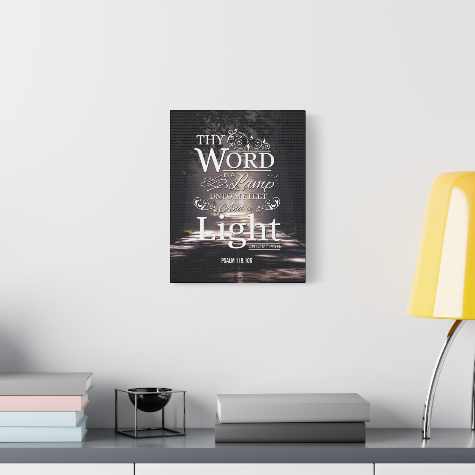 Bible Verse Canvas Thy Word is a Lamp Unto my Feet Psalm 119:105 Bible Verse Wall Art Scripture Art Faith Artwork Christian Home Decor-Express Your Love Gifts