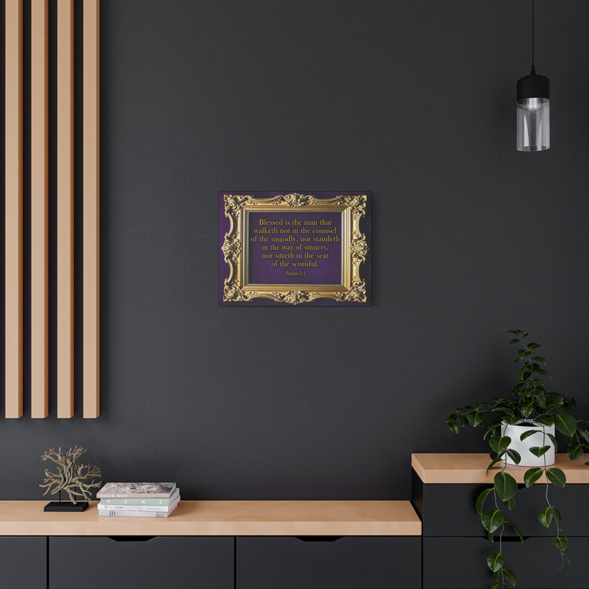 Scripture Walls Psalm 1:1 KJV Bible Verse Canvas Christian Wall Art Ready to Hang Unframed-Express Your Love Gifts