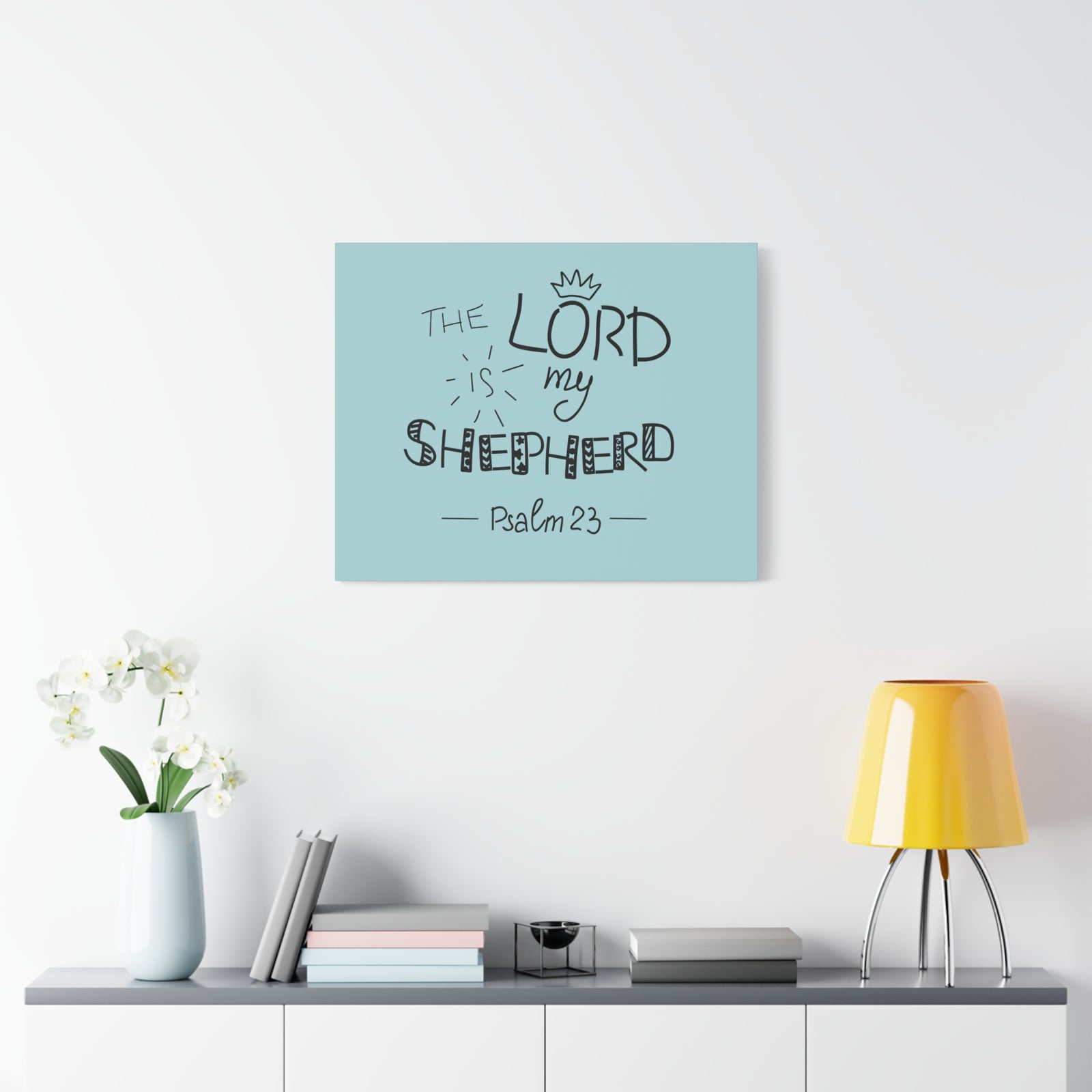 Scripture Canvas The Lord Is My Shepherd Psalm 23 Christian Wall Art Bible Verse Print Ready To Hang-Express Your Love Gifts