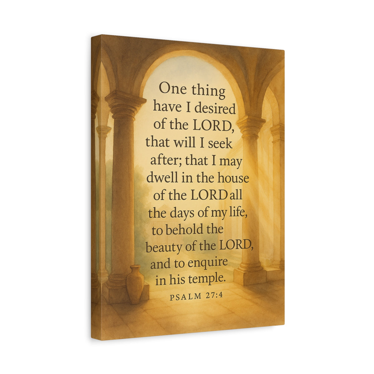 Bible Verse Canvas Psalm 27:4 Christian Home Décor Wall Art Scripture Ready to Hang Faith Print-Express Your Love Gifts
