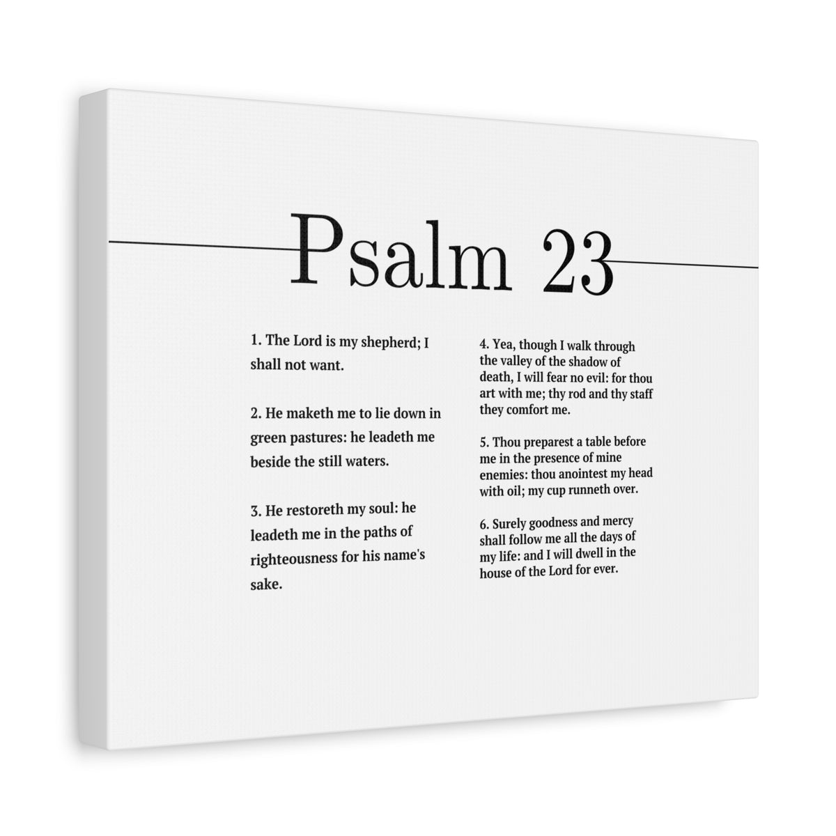 Scripture Walls Surely Goodness And Mercy Psalm 23 White Bible Verse Canvas Christian Wall Art Ready to Hang Unframed-Express Your Love Gifts