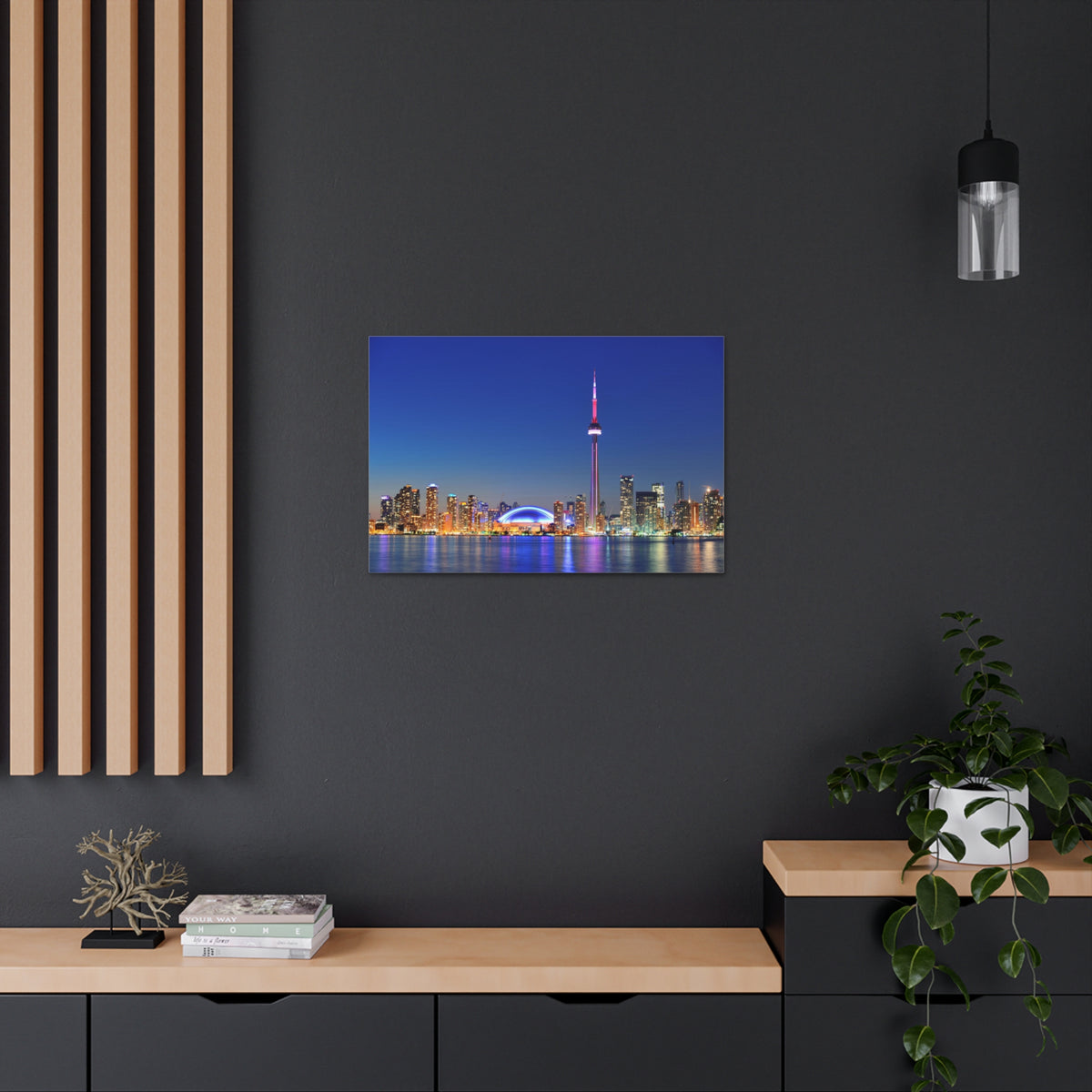 Toronto Night Skyline Canvas Artwork High-Quality Breathtaking Stunning Cityscape for Home Decor Ready to Hang-Express Your Love Gifts