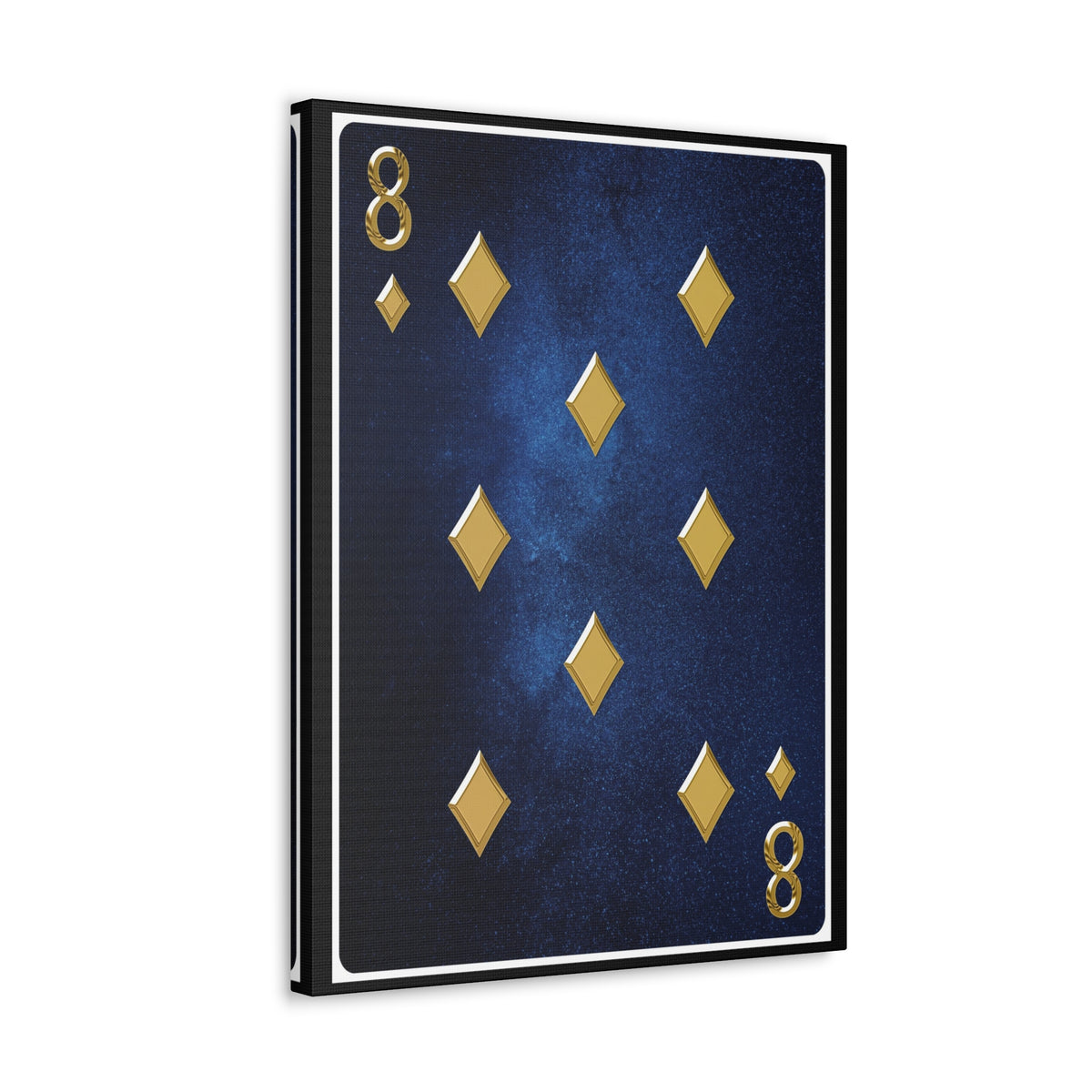 Eight Of Diamonds Space Background Playing Card Canvas Wall Art for Home Decor Ready-to-Hang-Express Your Love Gifts