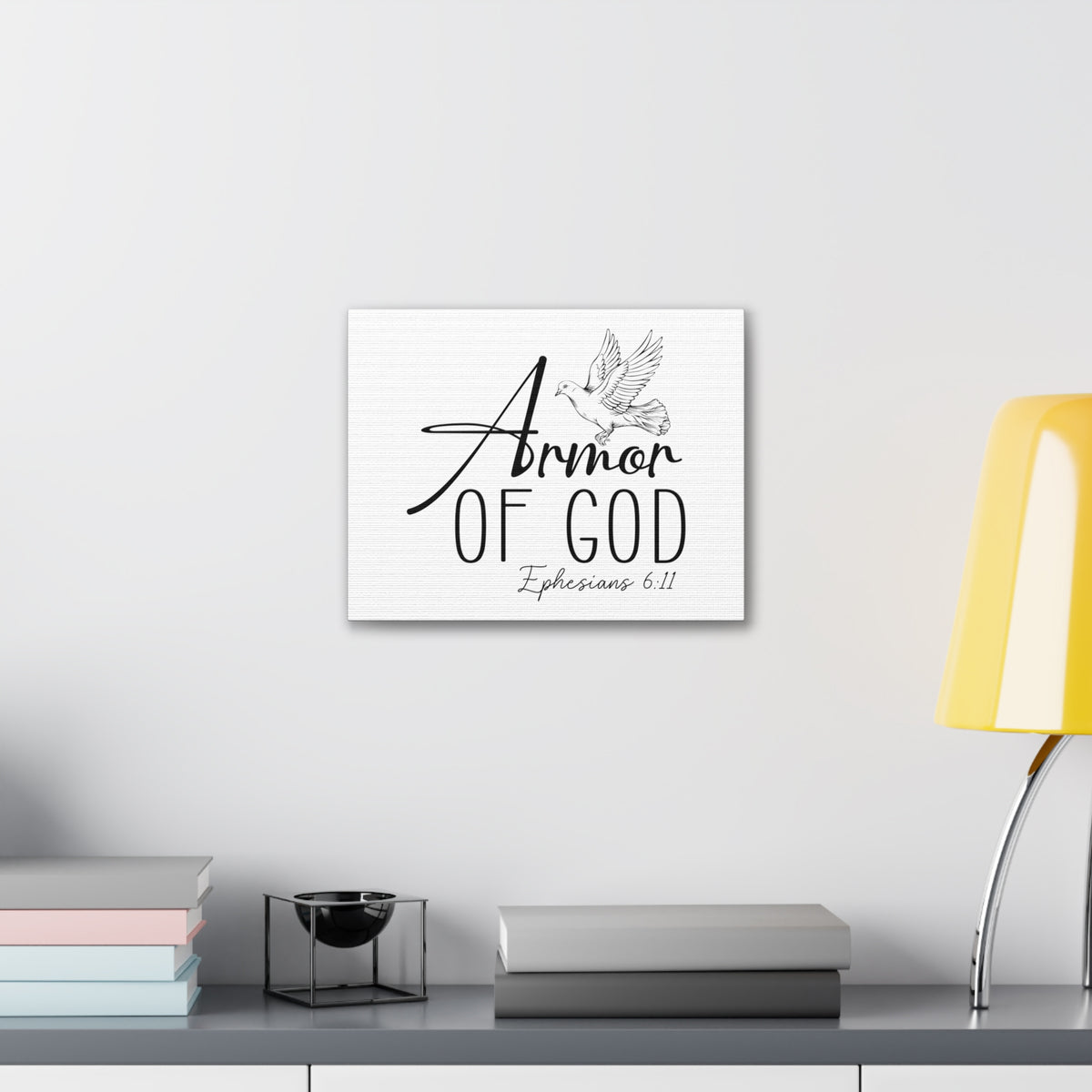 Scripture Walls Ephesians 6:11 Armor of God Bird Bible Verse Canvas Christian Wall Art Ready to Hang Unframed-Express Your Love Gifts
