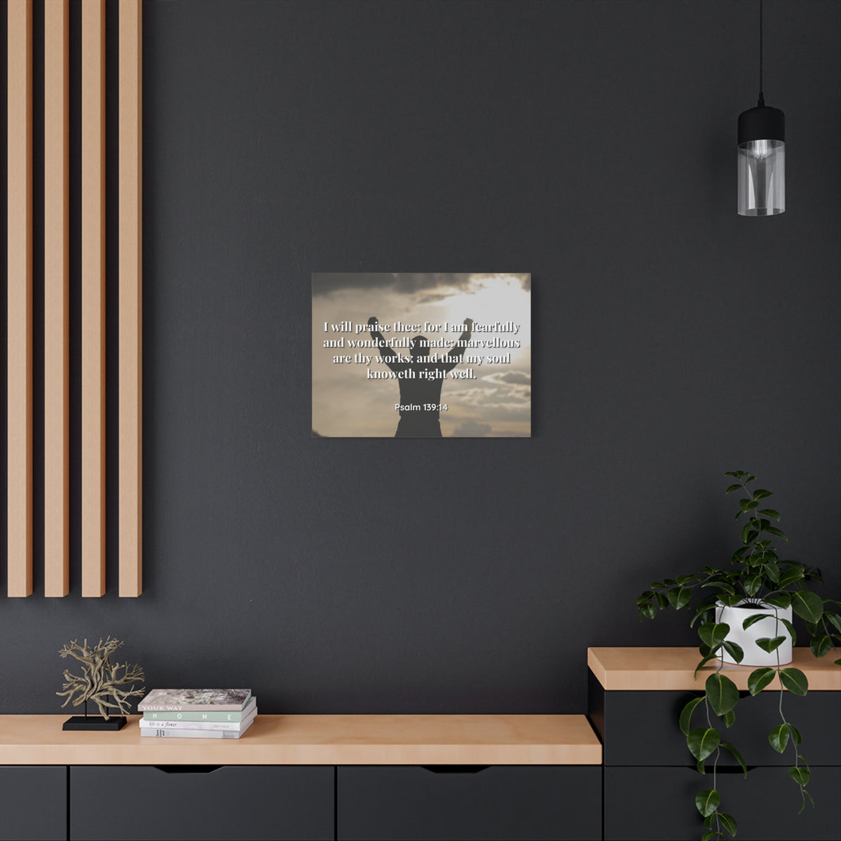 Scripture Canvas Marvellous Psalms 139:14 Christian Wall Art Bible Verse Print Ready to Hang-Express Your Love Gifts