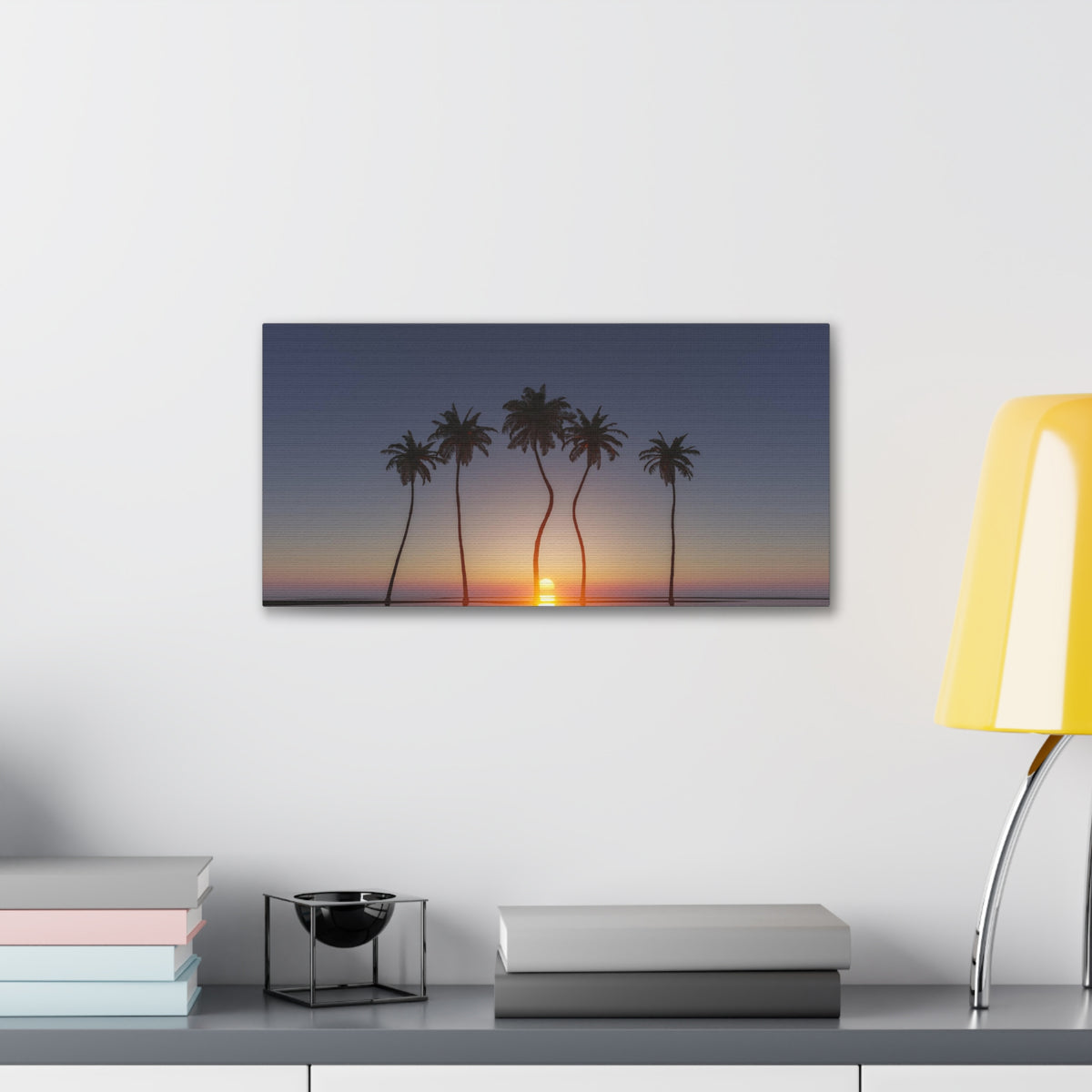 Palm Trees Tropical Sunset Ocean Canvas Wall Art for Home Decor Ready-to-Hang-Express Your Love Gifts