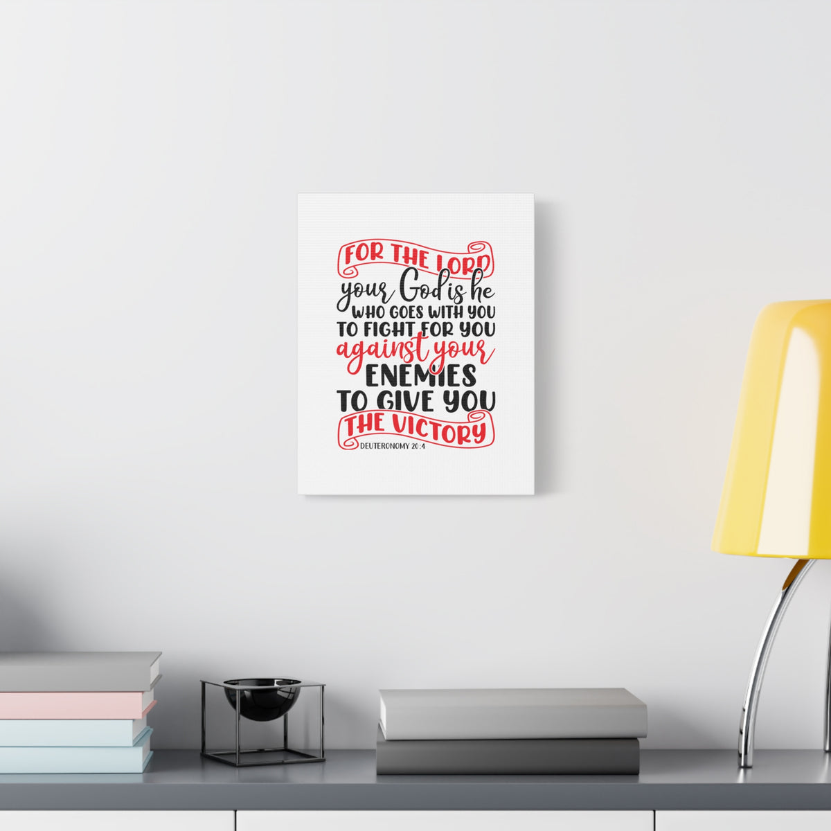 Scripture Canvas For The Lord Deuteronomy 20:4 Christian Wall Art Bible Verse Print Ready to Hang-Express Your Love Gifts
