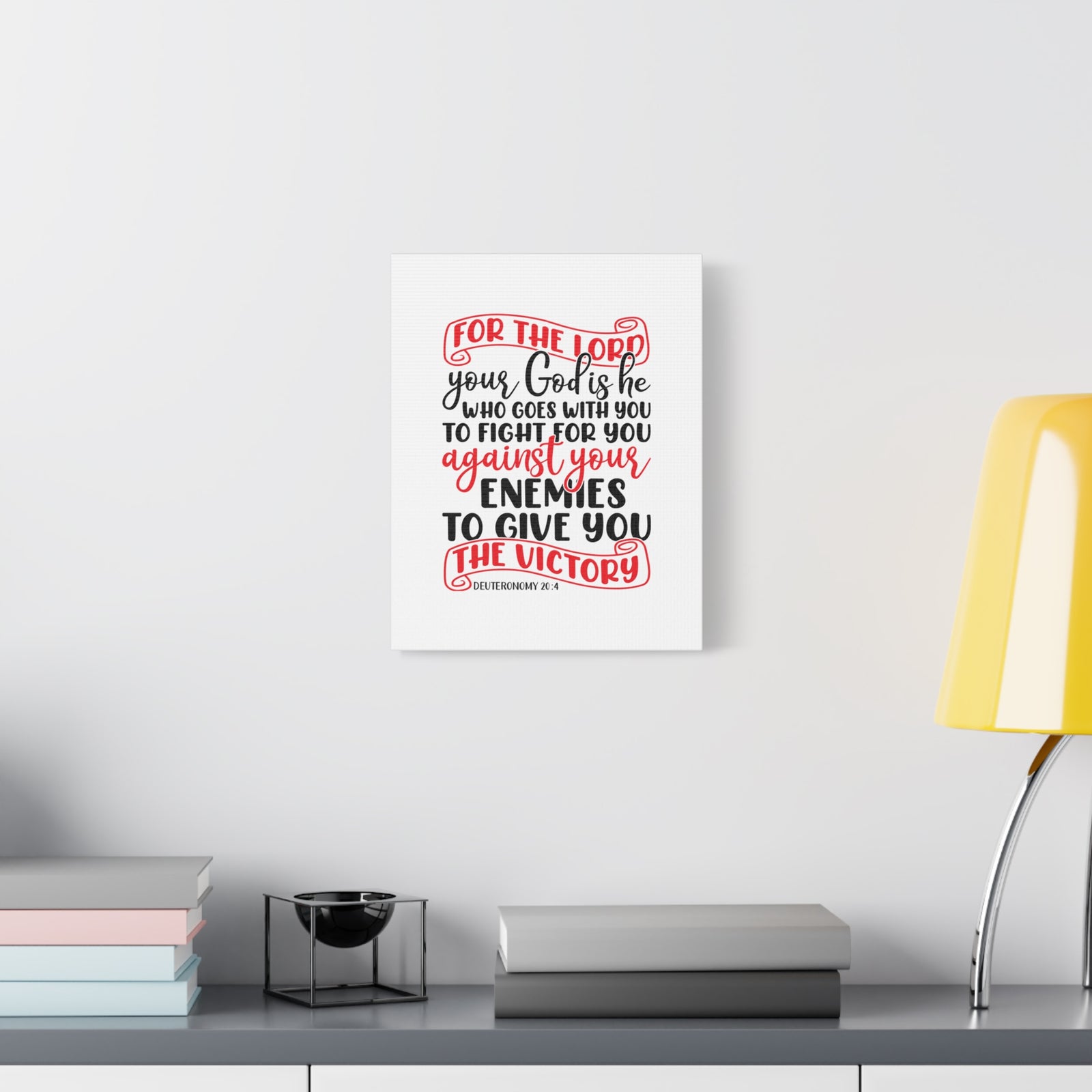 Scripture Canvas For The Lord Deuteronomy 20:4 Christian Wall Art Bible Verse Print Ready to Hang-Express Your Love Gifts