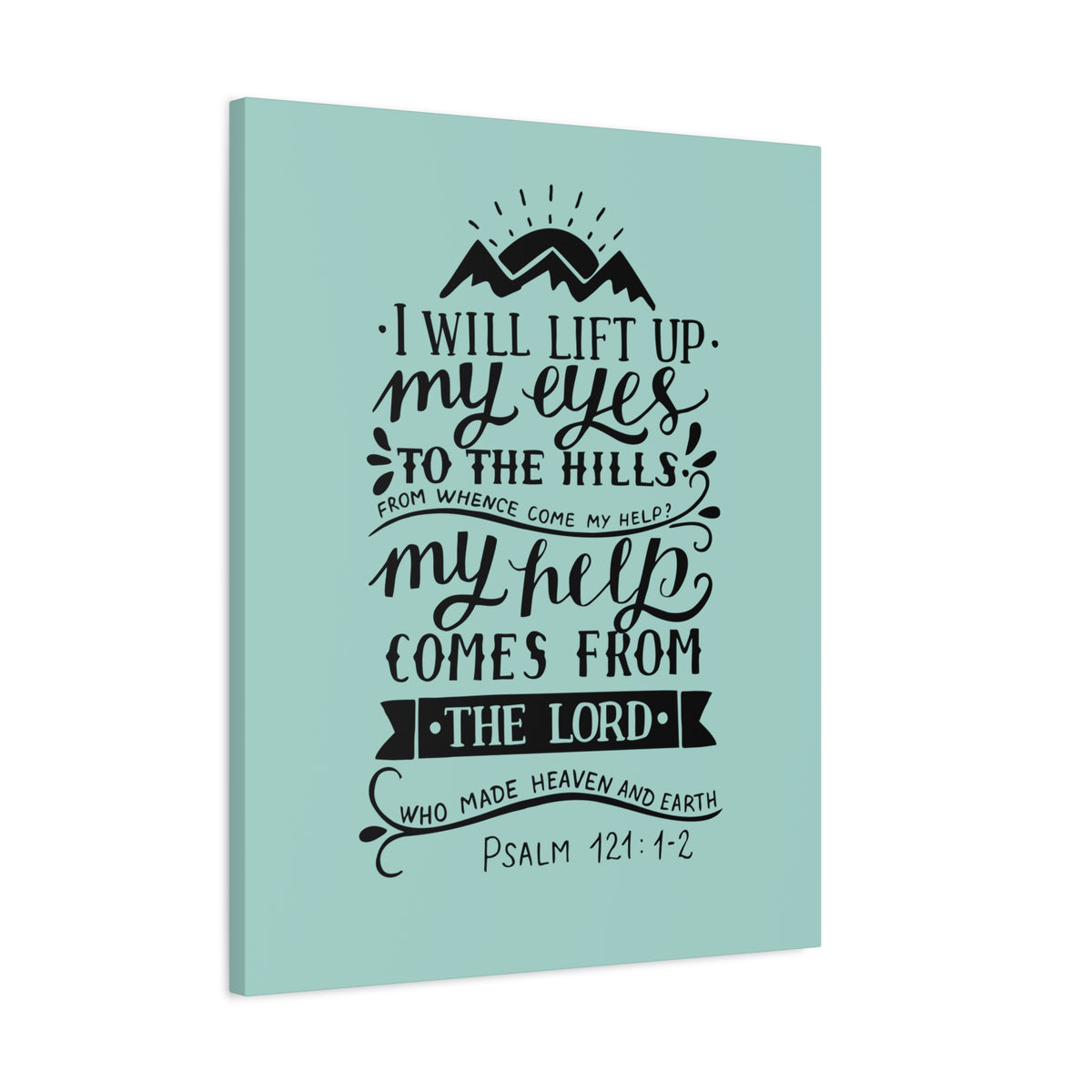 Scripture Canvas Heaven And Earth Psalm 121:1-2 Christian Wall Art Bible Verse Print Ready to Hang-Express Your Love Gifts