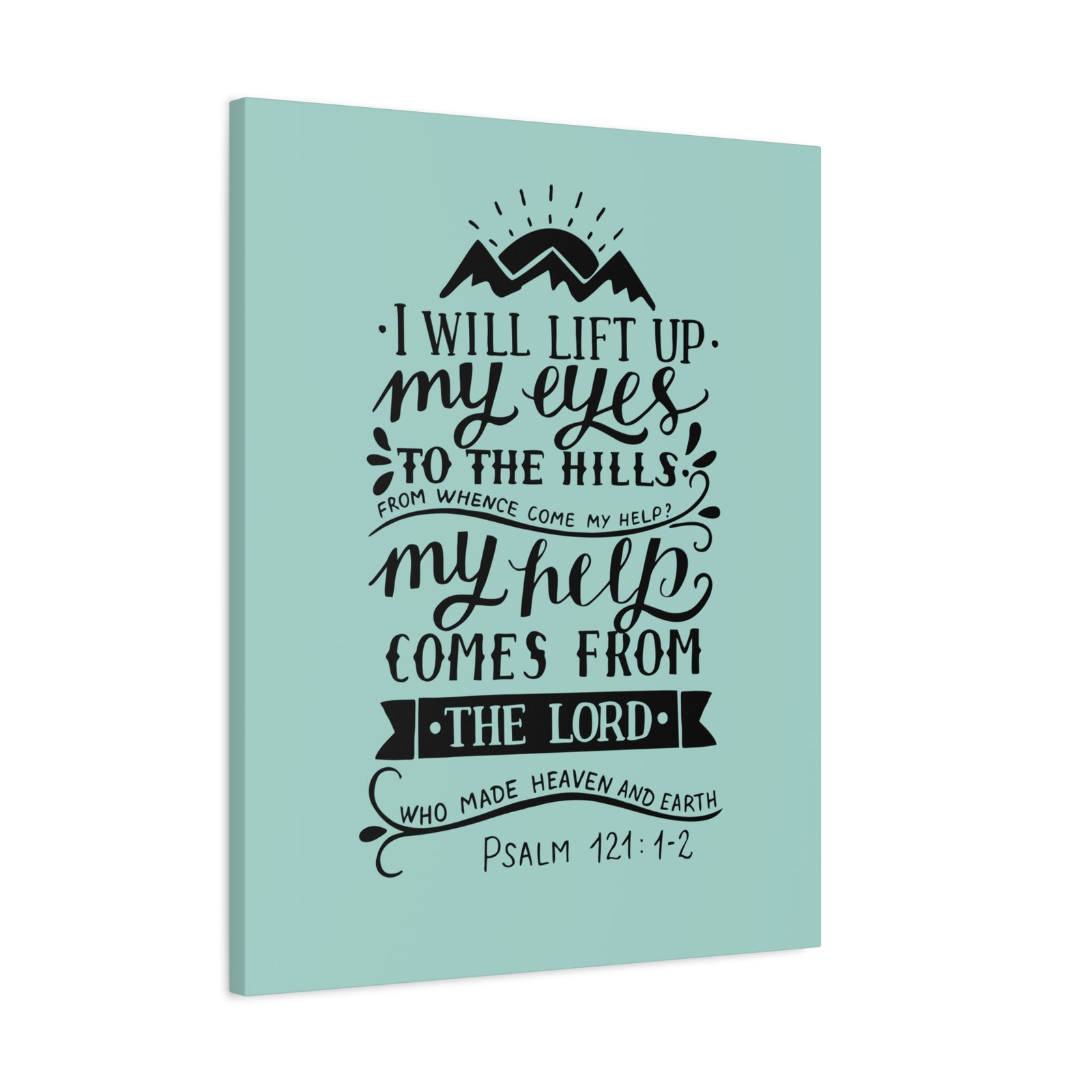 Scripture Canvas Heaven And Earth Psalm 121:1-2 Christian Wall Art Bible Verse Print Ready to Hang-Express Your Love Gifts