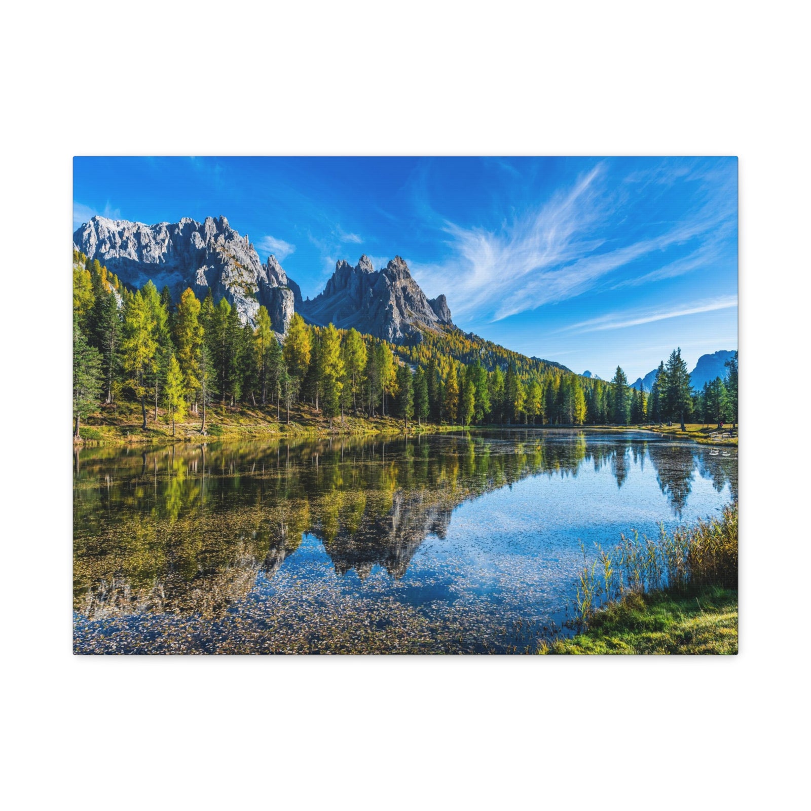 Valley Mountain Lake Nature Wilderness Photography Canvas Wall Art for Home Decor Ready-to-Hang-Express Your Love Gifts