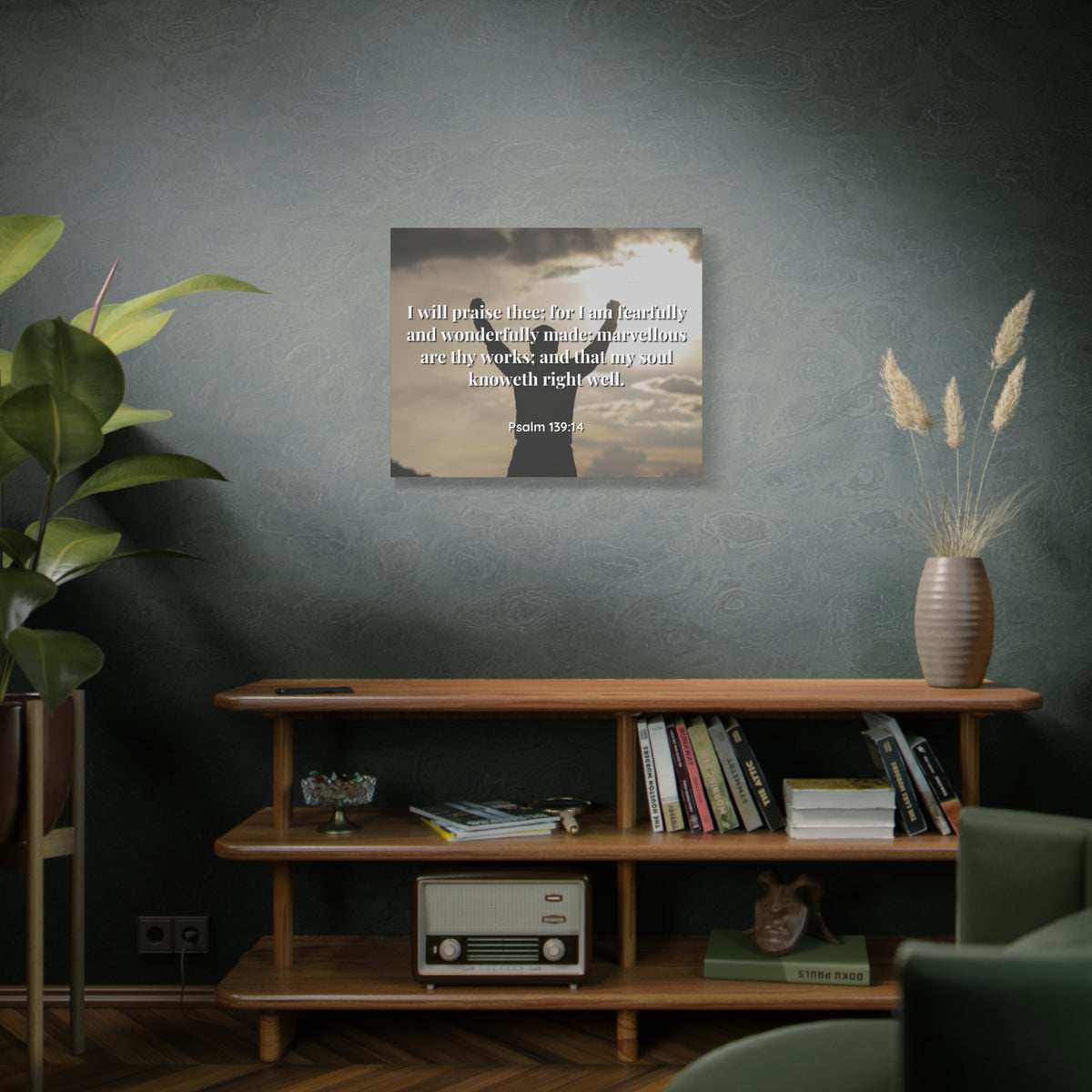 Scripture Canvas Marvellous Psalms 139:14 Christian Wall Art Bible Verse Print Ready to Hang-Express Your Love Gifts