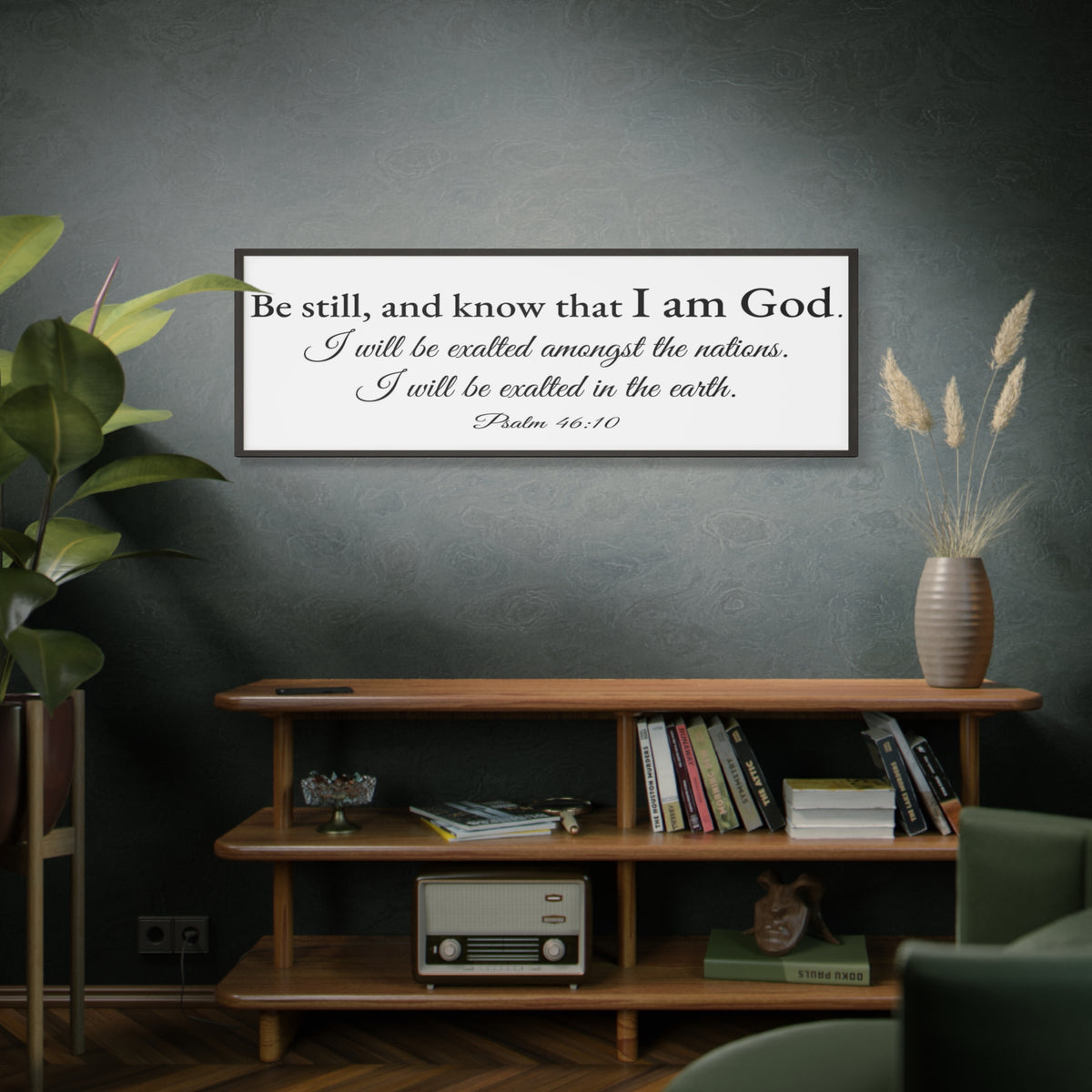 Scripture Walls Psalm 46:10 White Bible Verse Canvas Christian Wall Art Ready to Hang Unframed-Express Your Love Gifts