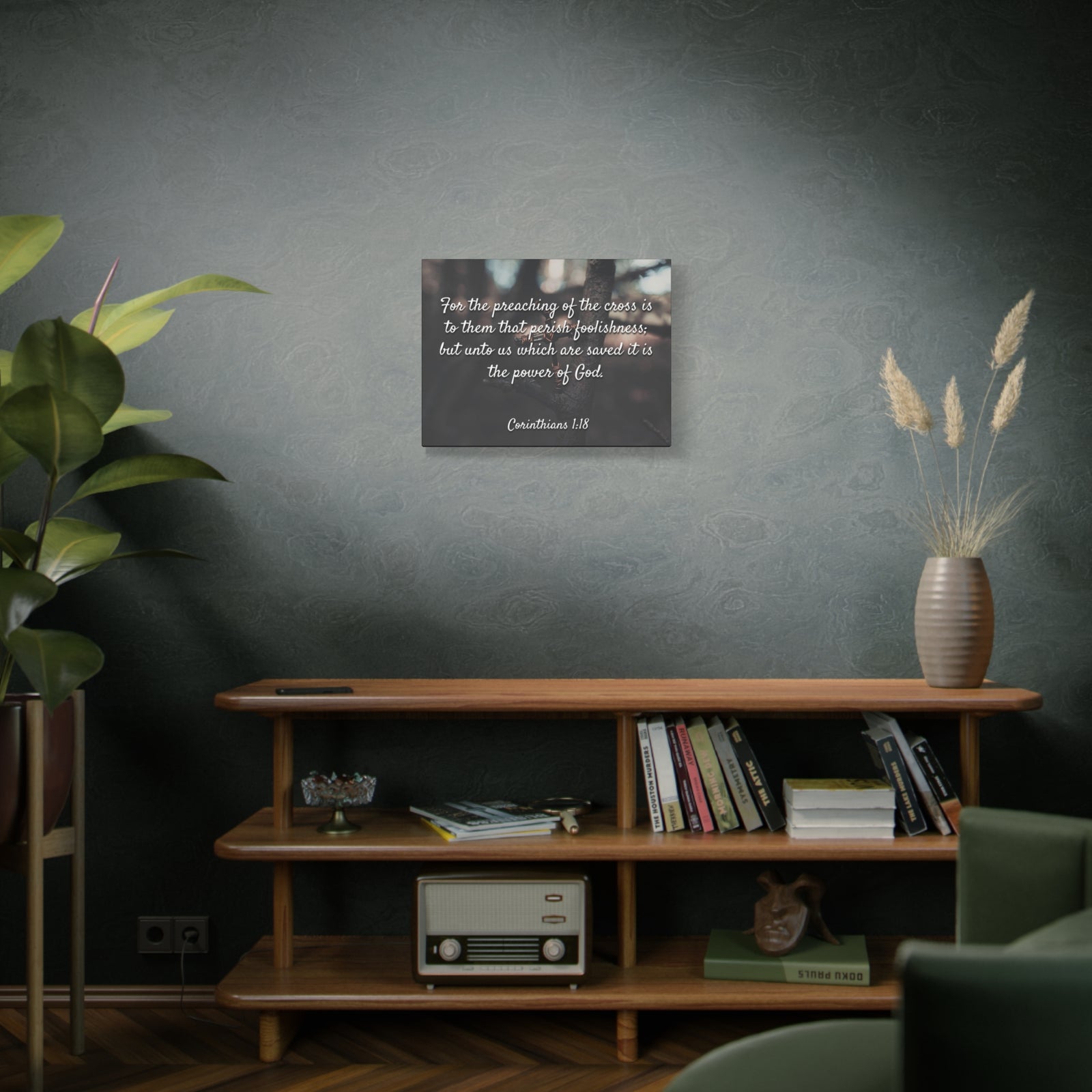 Scripture Canvas The Cross 1 Corinthians 1:18 Christian Wall Art Bible Verse Print Ready to Hang-Express Your Love Gifts
