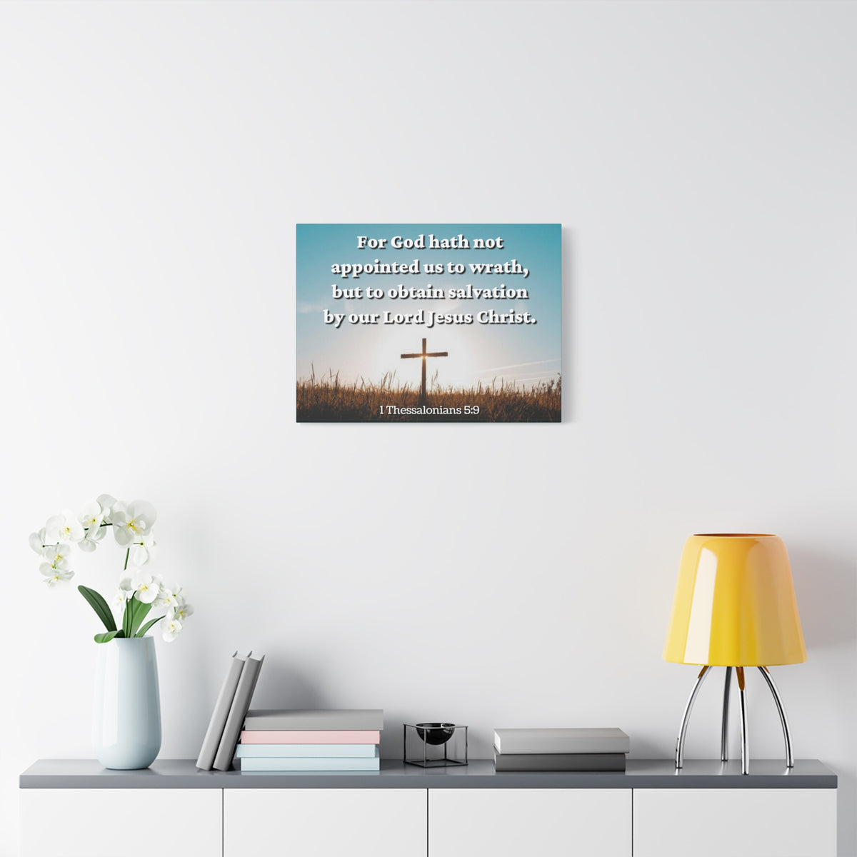 Scripture Canvas To Obtain Salvation 1 Thessalonians 5:9 Christian Wall Art Bible Verse Print Ready to Hang-Express Your Love Gifts