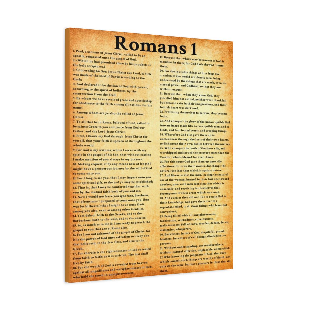 Scripture Walls Romans 1 Gold Bible Verse Canvas Christian Wall Art Ready to Hang Unframed-Express Your Love Gifts