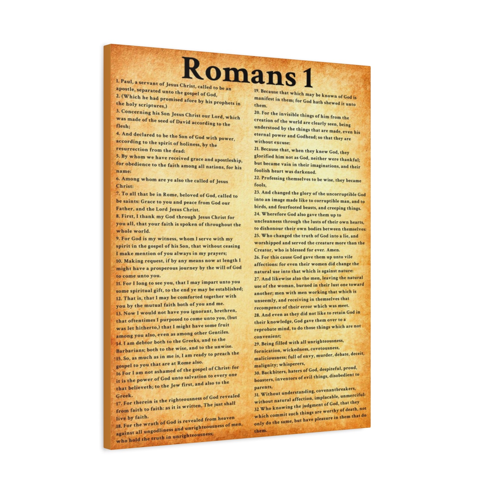 Scripture Walls Romans 1 Gold Bible Verse Canvas Christian Wall Art Ready to Hang Unframed-Express Your Love Gifts