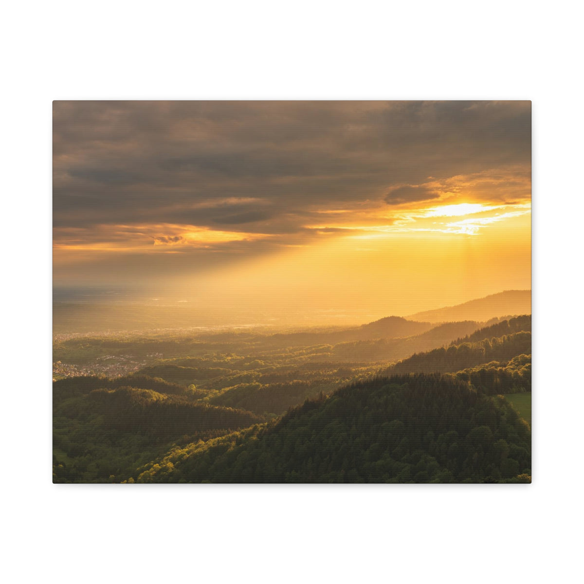 Sunrise Over Golden Mountains Nature Wilderness Photography Canvas Wall Art for Home Decor Ready-to-Hang-Express Your Love Gifts